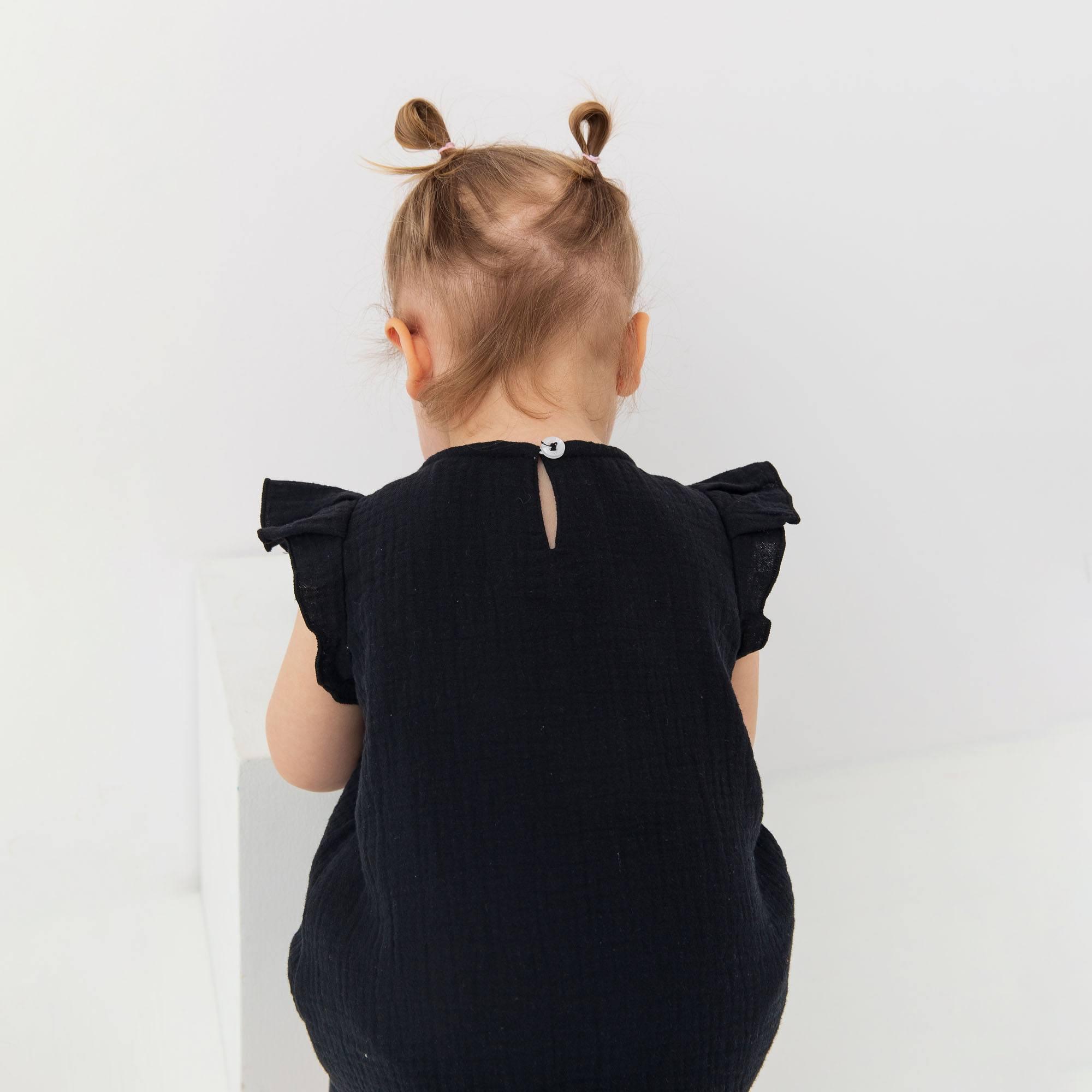 Czarna sukienka muślinowa niemowlęca