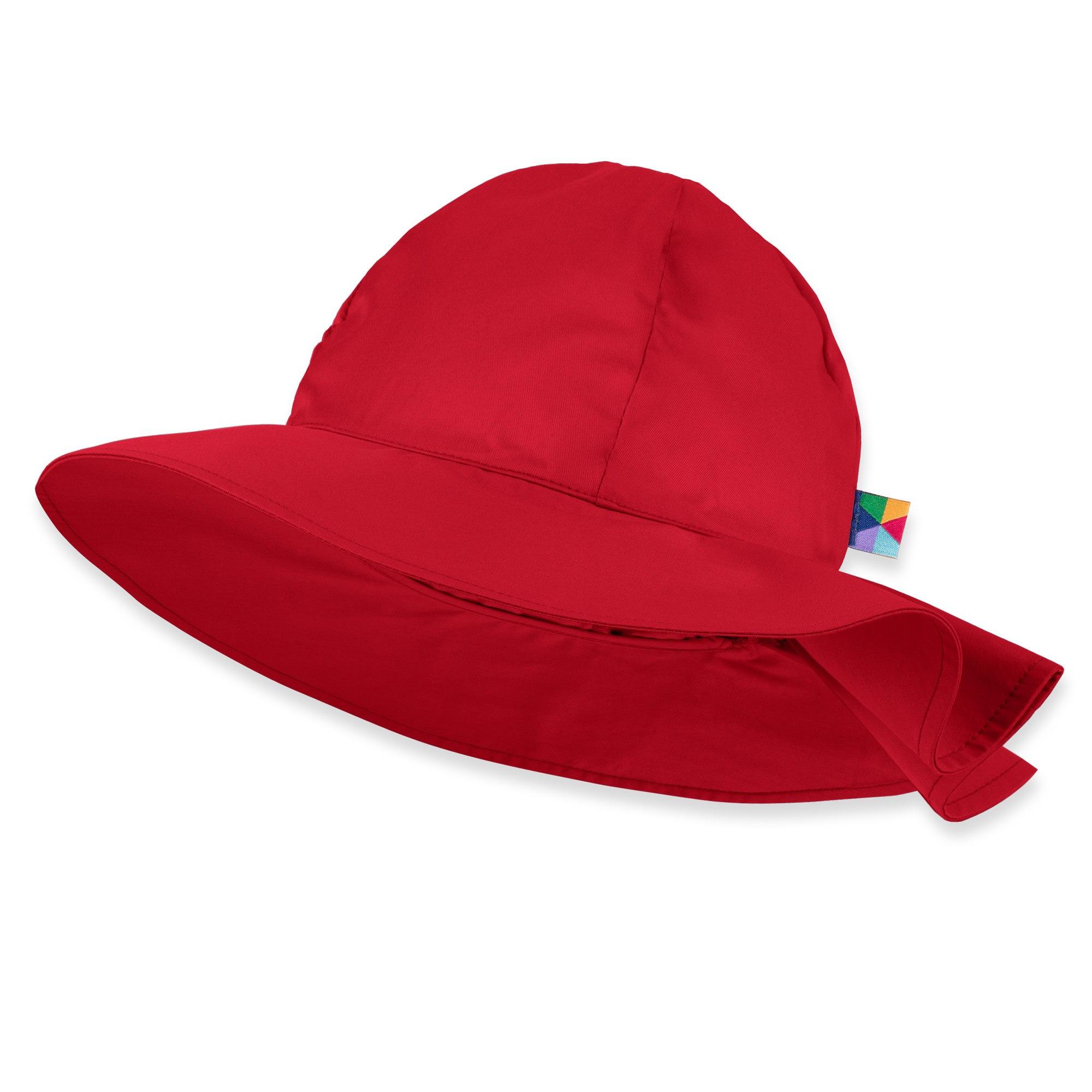 Czerwony kapelusz z rondem damski