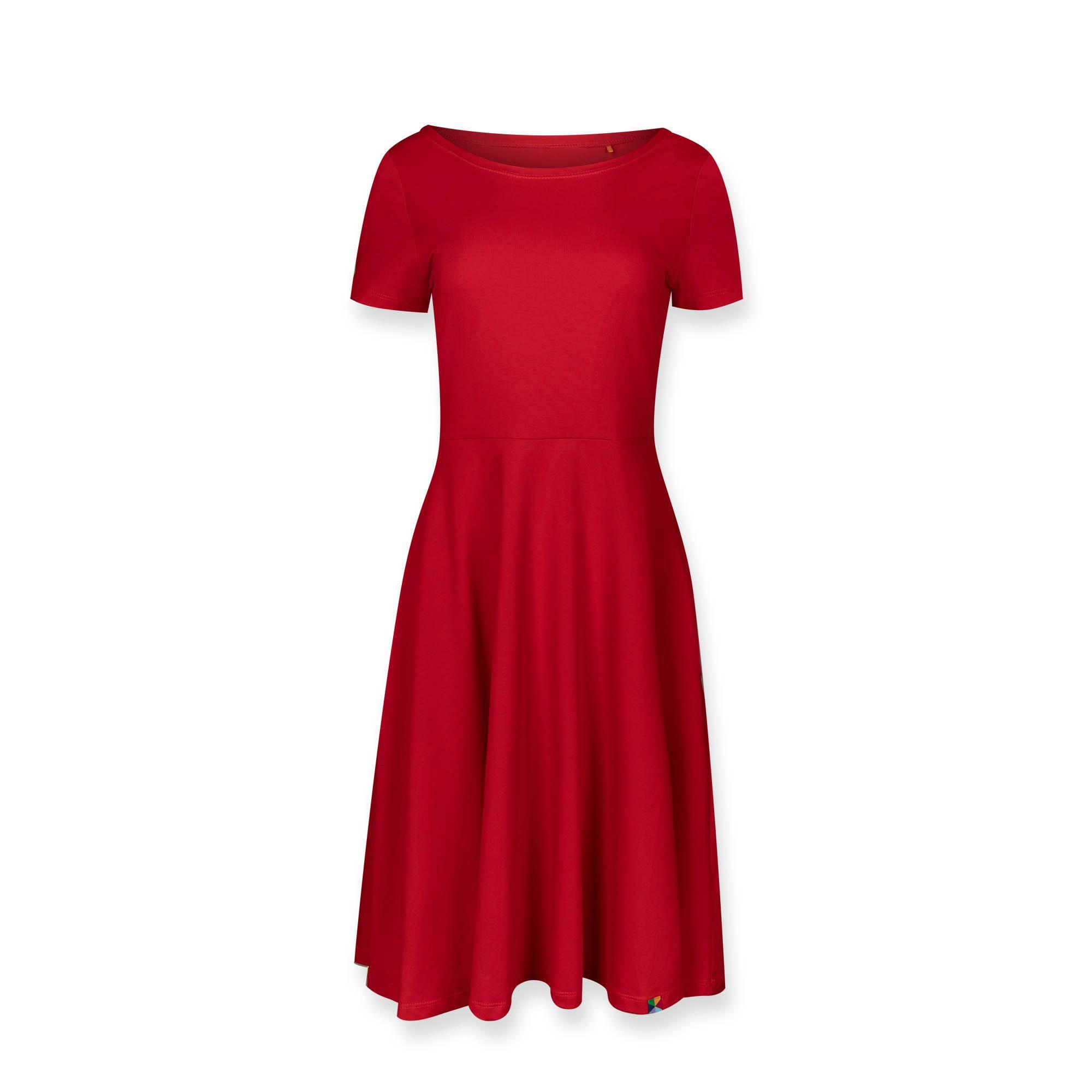 Czerwona sukienka do kolan damska