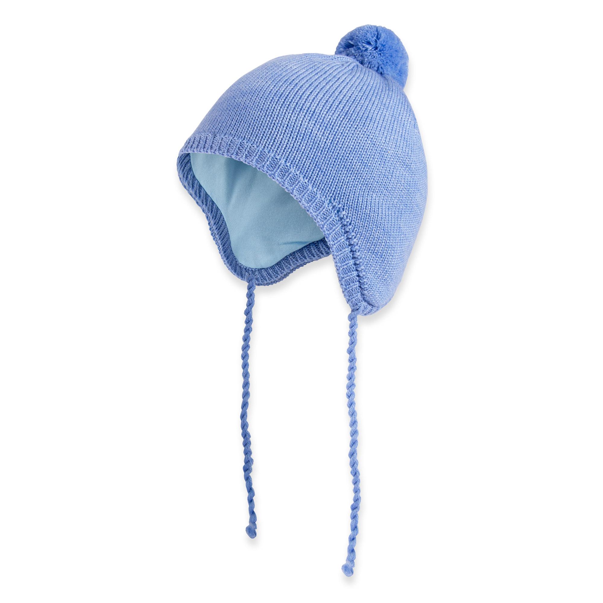 Błękitna czapka z wełny merino