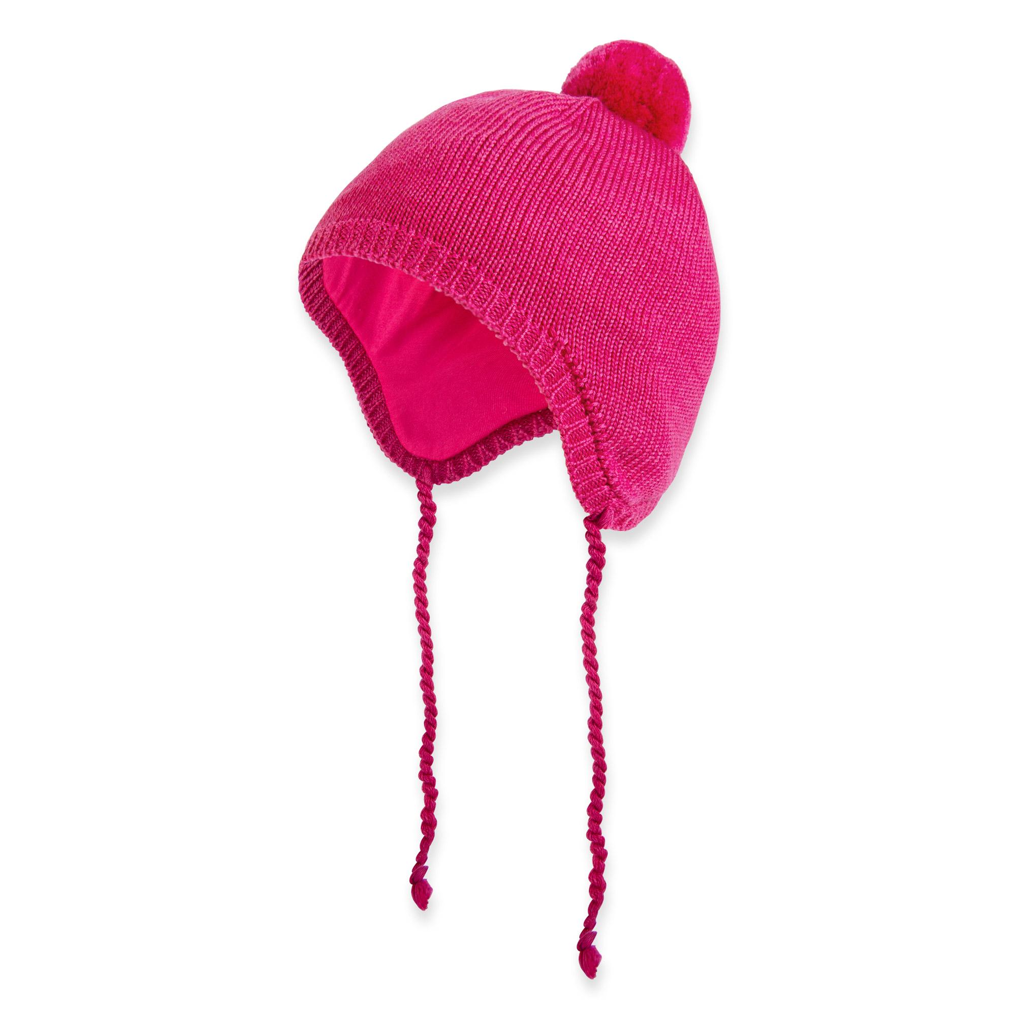 Różowa czapka z wełny merino