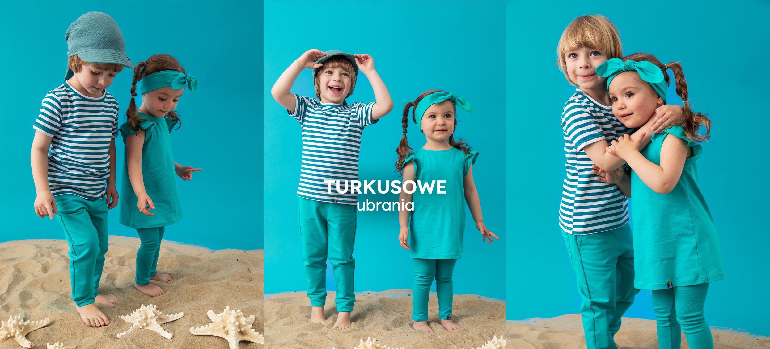 ubrania w kolorze turkusowym