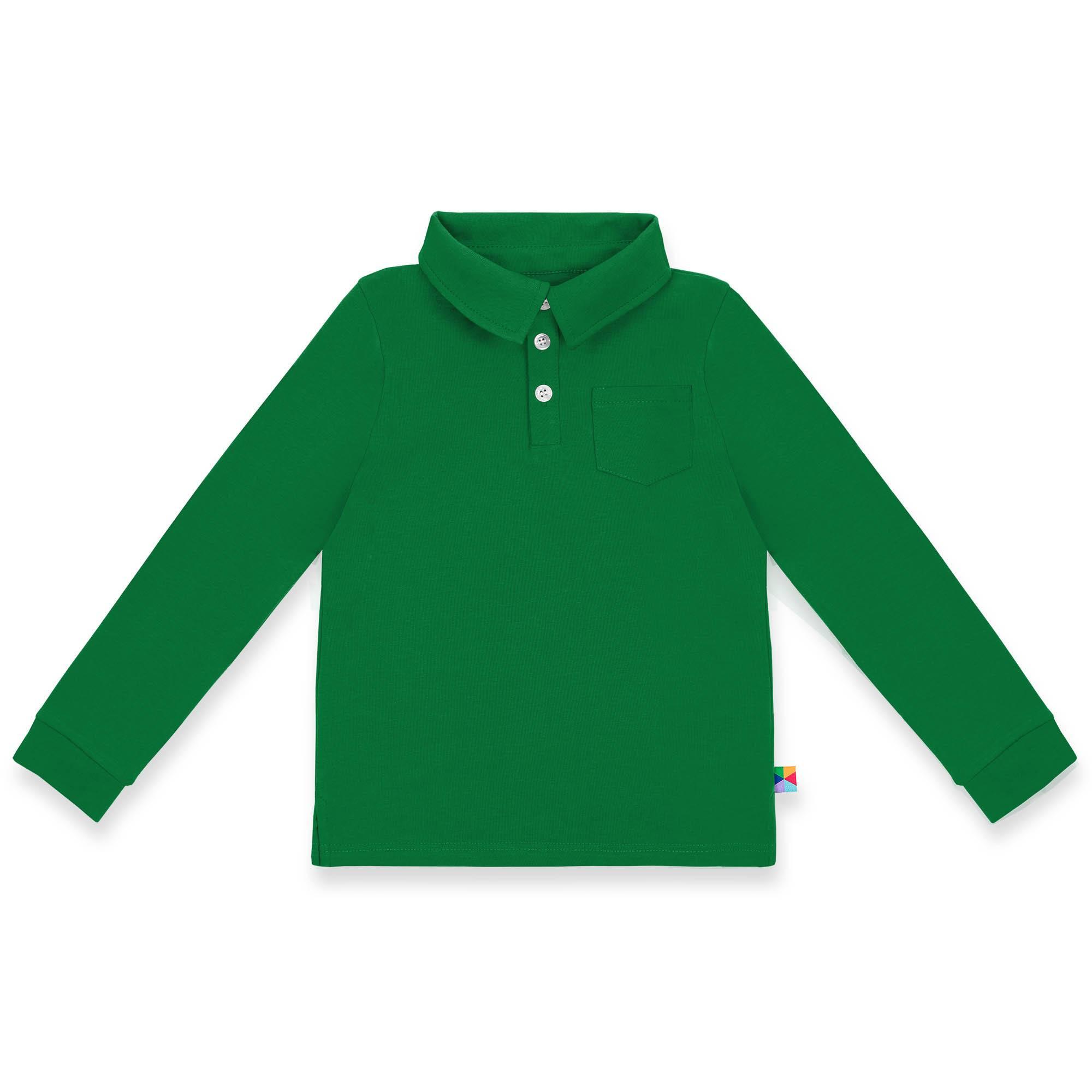 Zielona koszulka polo z długim rękawem