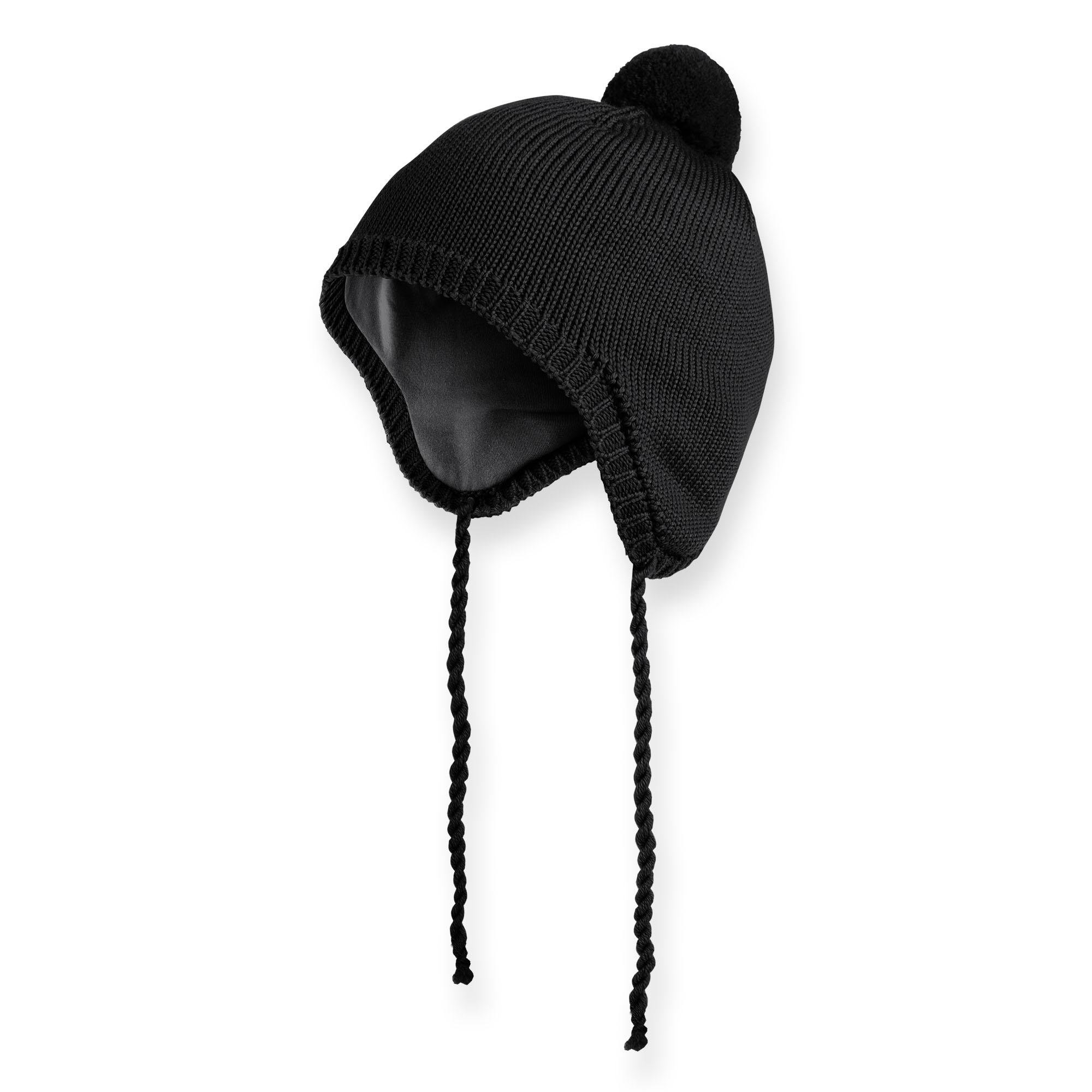 Czarna czapka z wełny merino