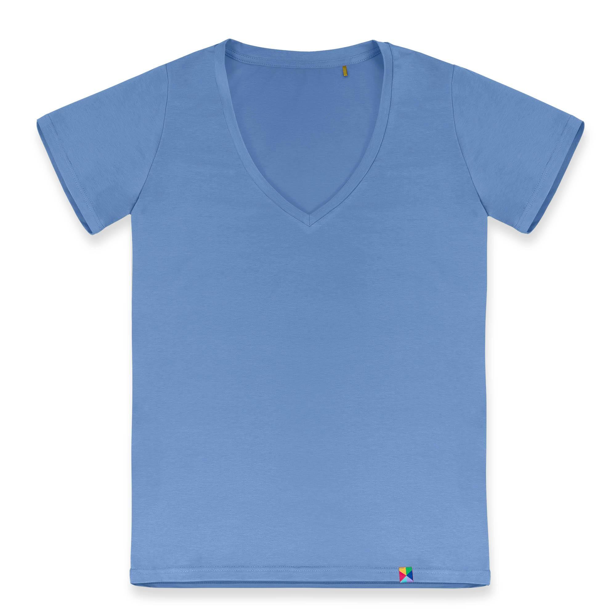Błękitny T-shirt damski