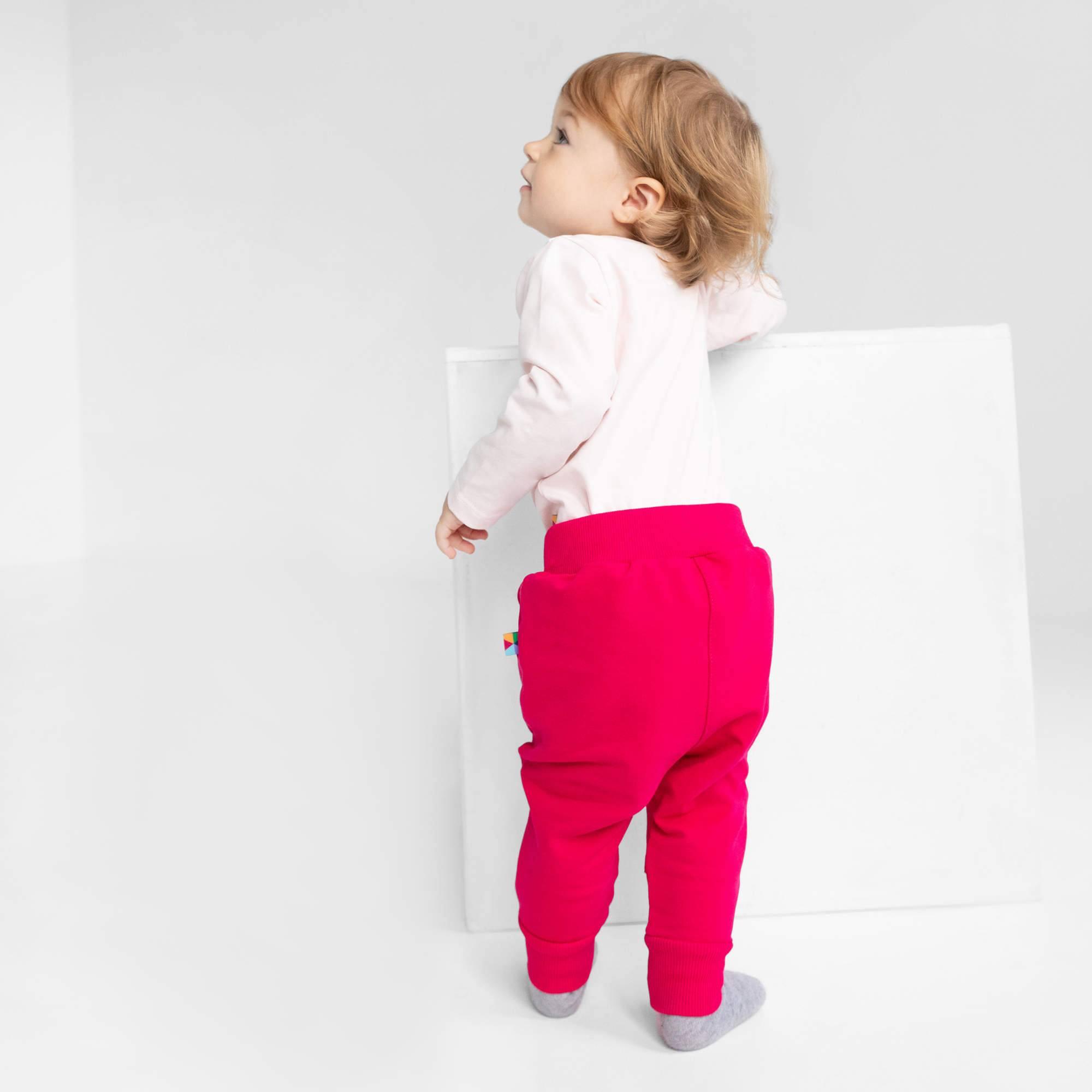 Różowe spodnie ze wzmocnieniem niemowlęce