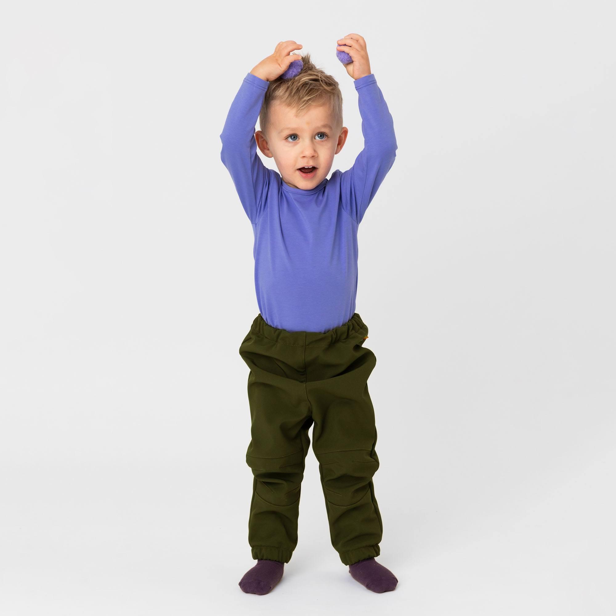 Khaki spodnie softshell dla niemowląt