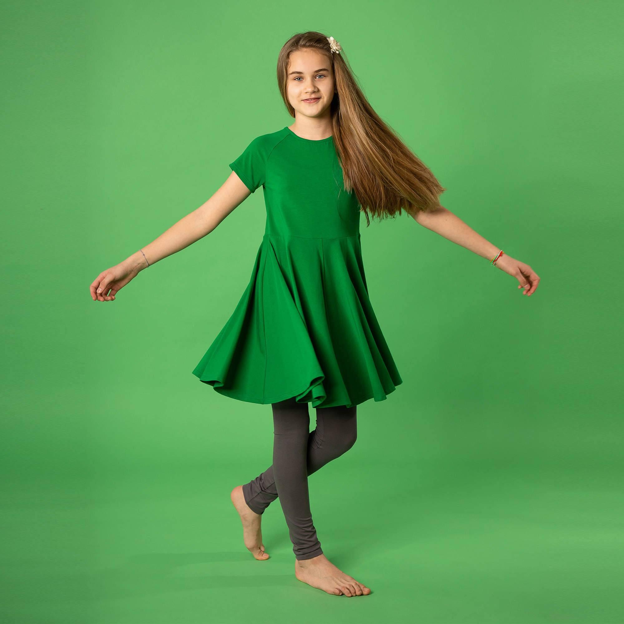 Zielona sukienka z krótkim rękawem Junior