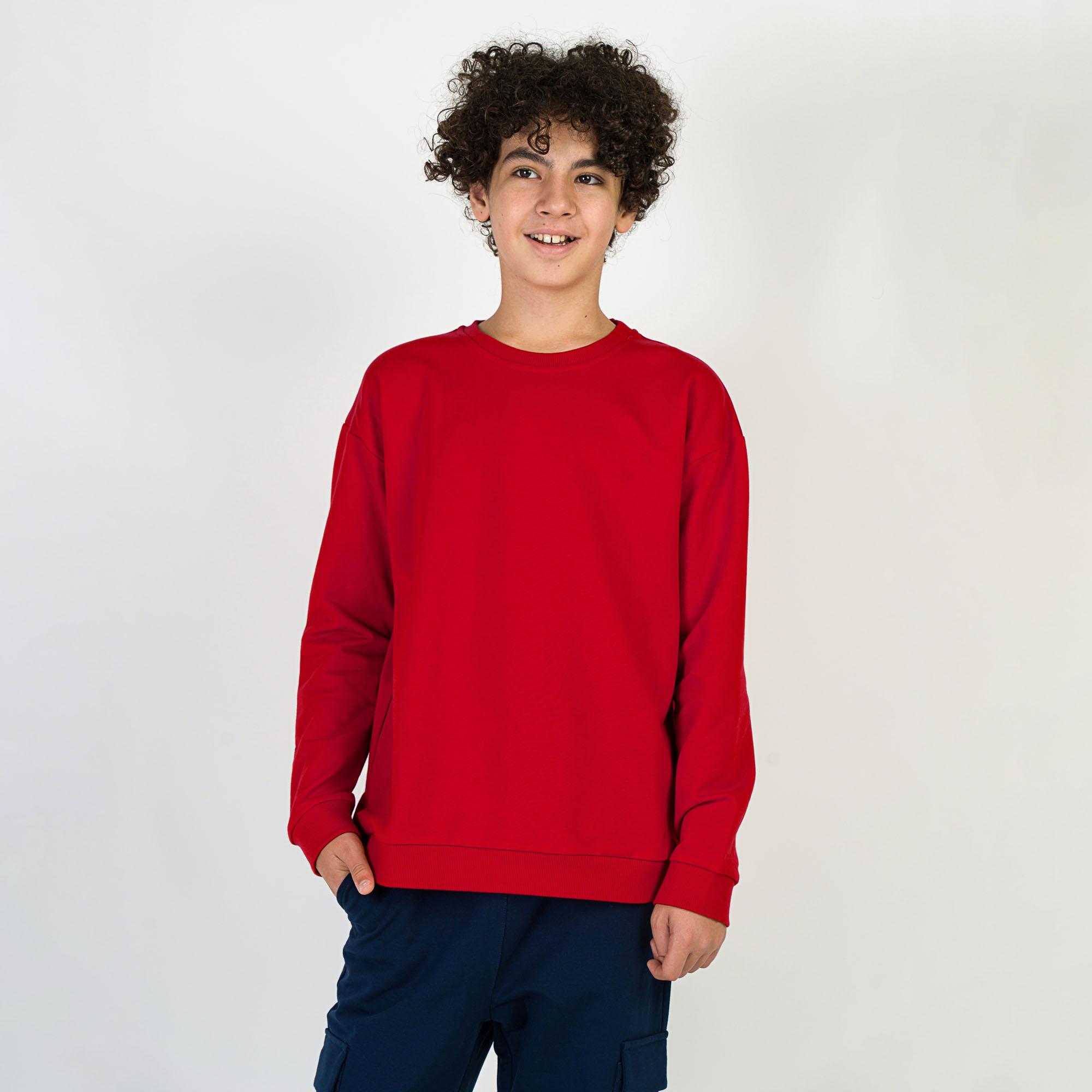 Czerwona bluza dresowa z meszkiem Junior