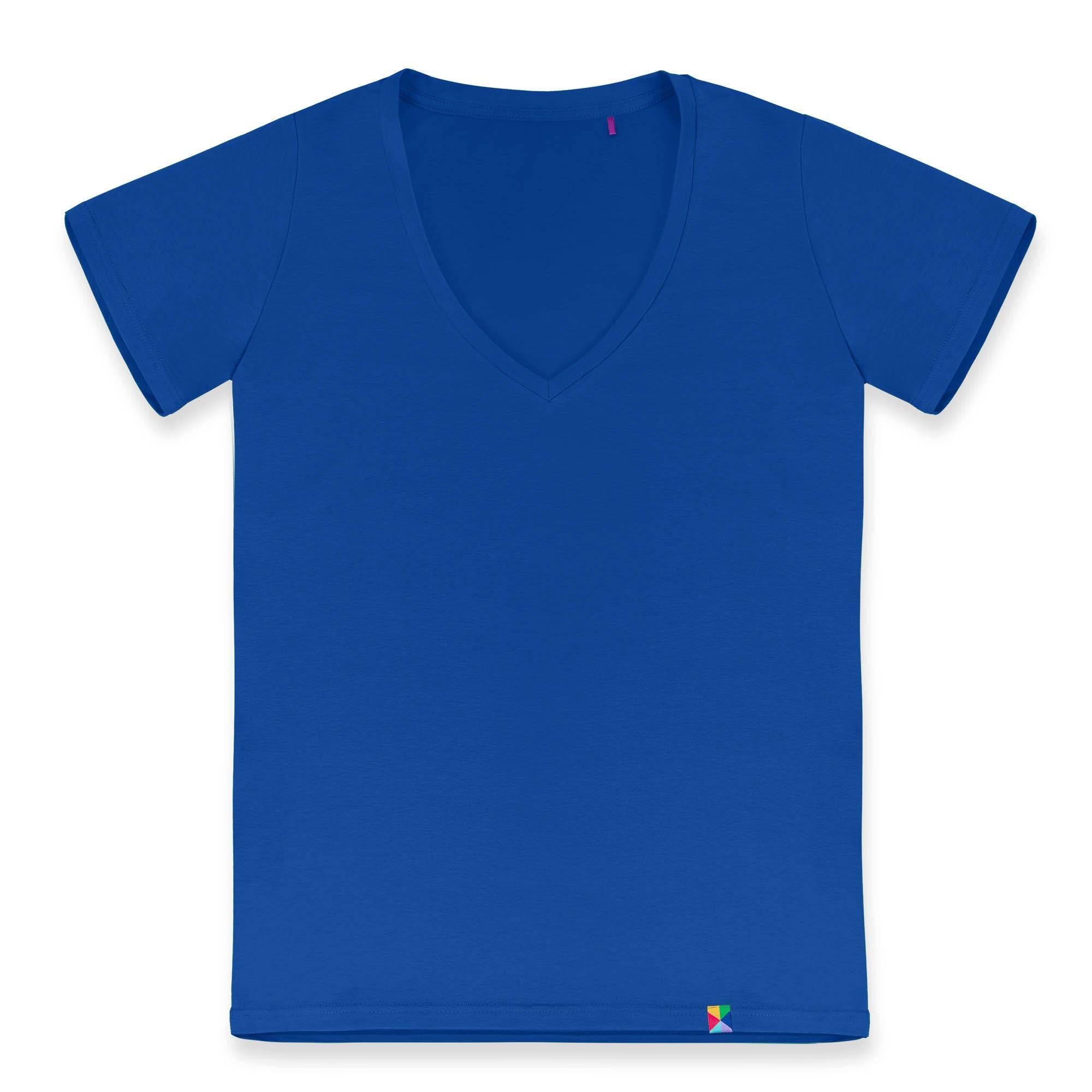 Niebieski T-shirt damski