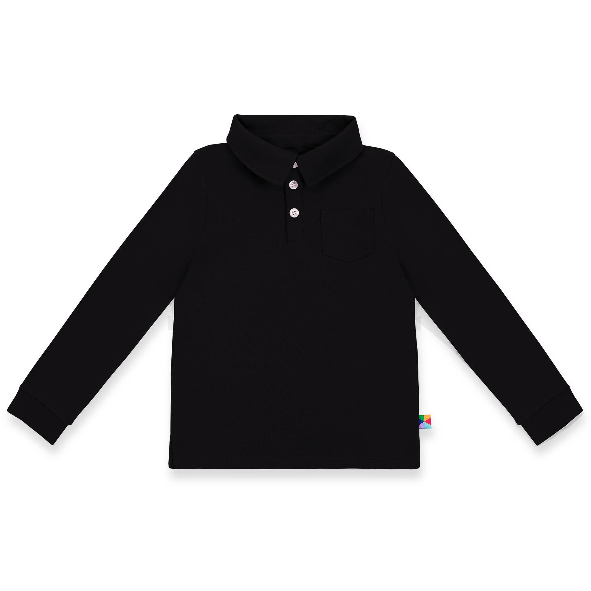 Czarna koszulka Polo z długim rękawem