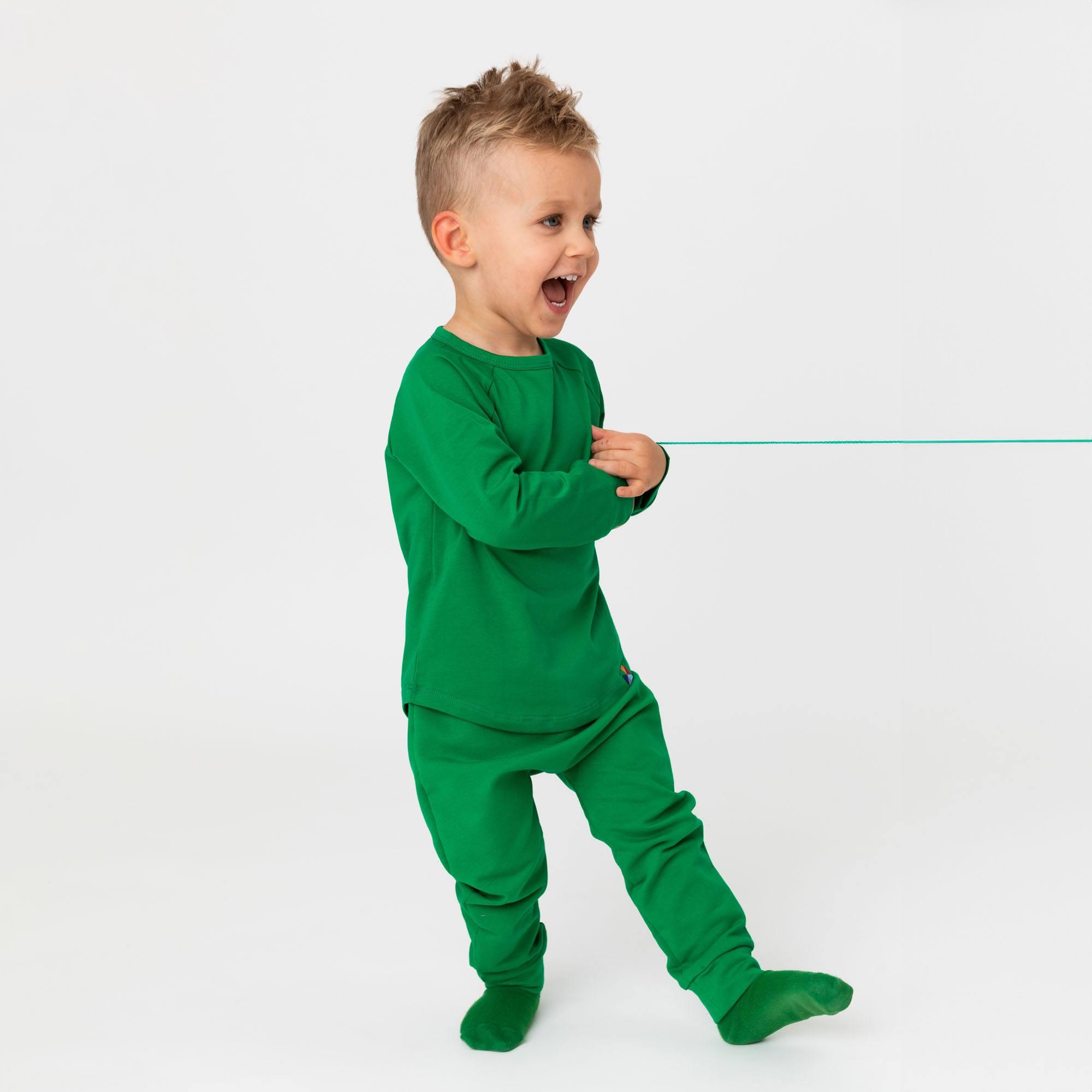 Zielona koszulka z długim rękawem niemowlęca
