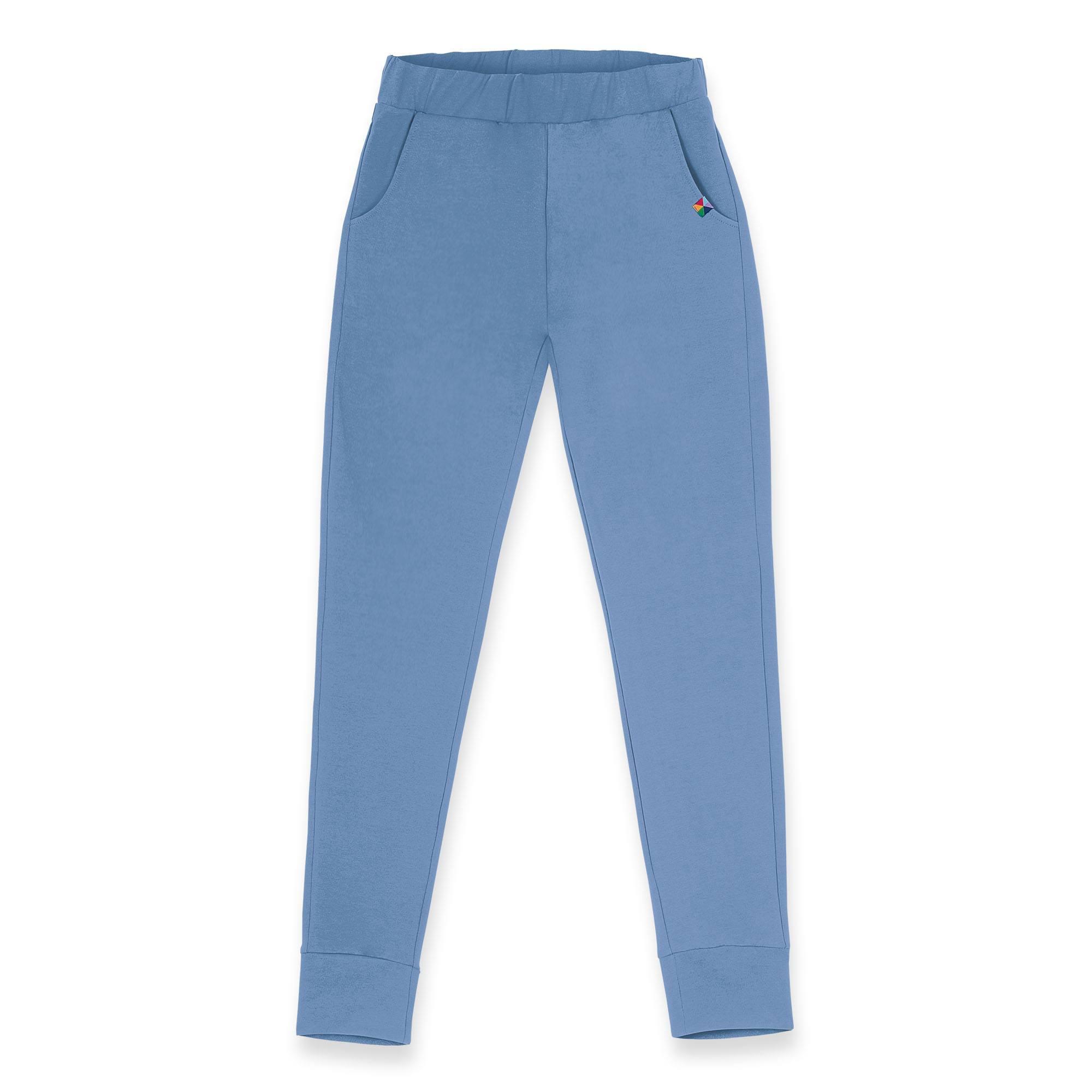 Błękitne spodnie dresowe damskie