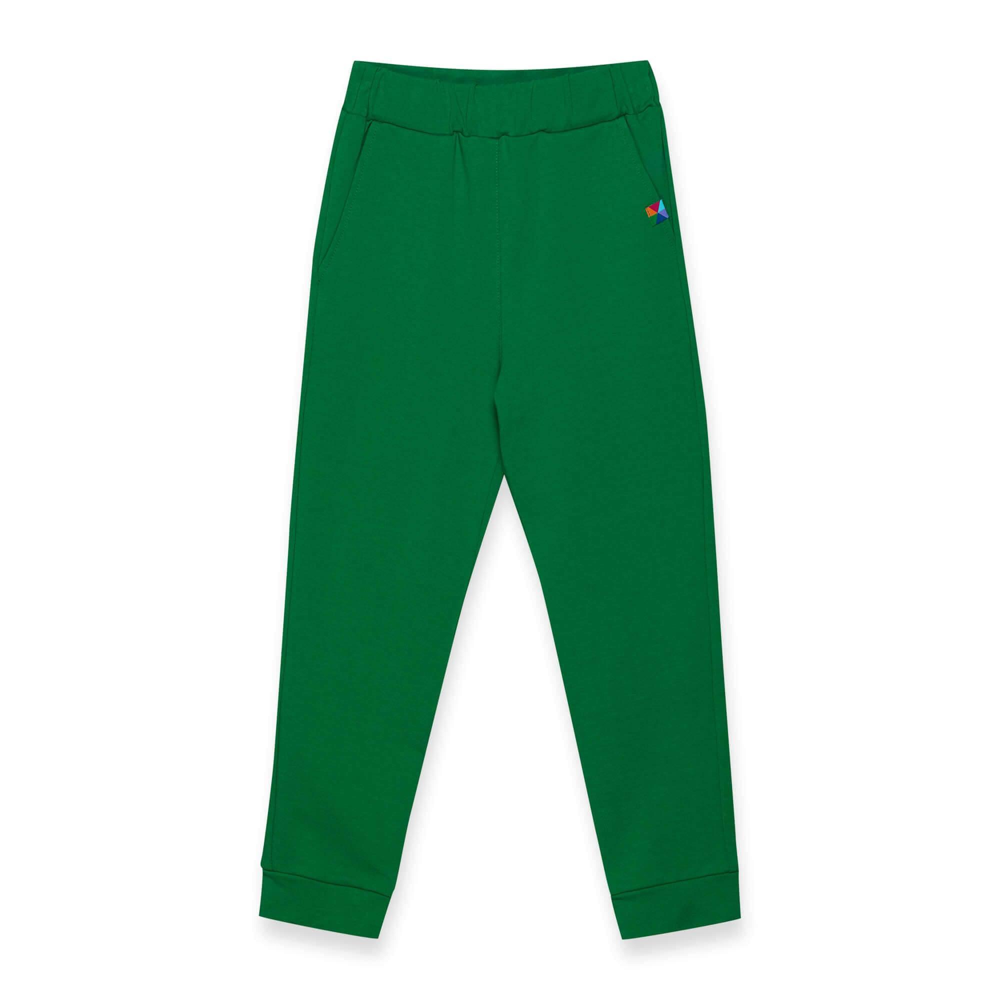 Zielone spodnie dresowe z kieszenią z tyłu 