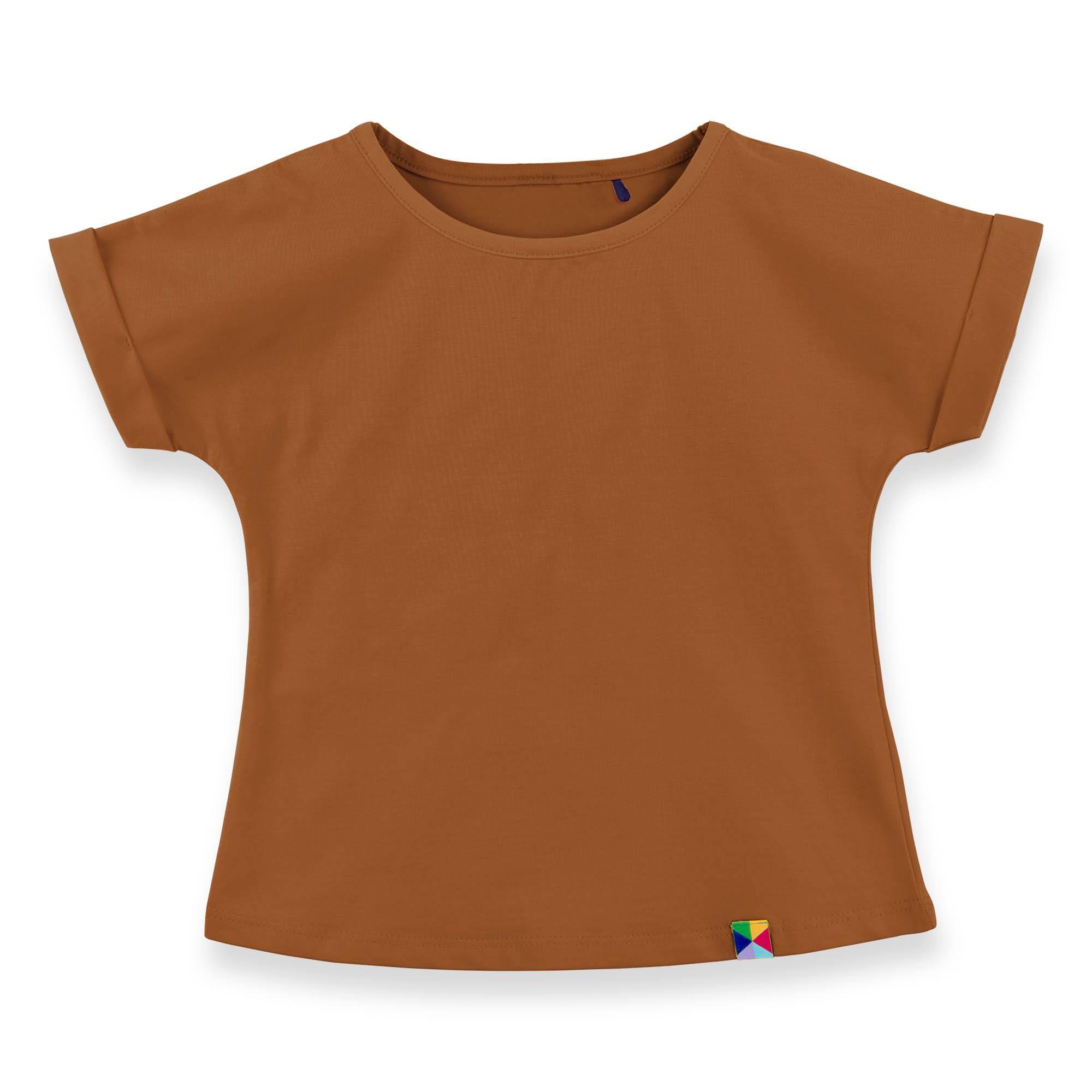 Karmelowa koszulka z krótkim rękawem