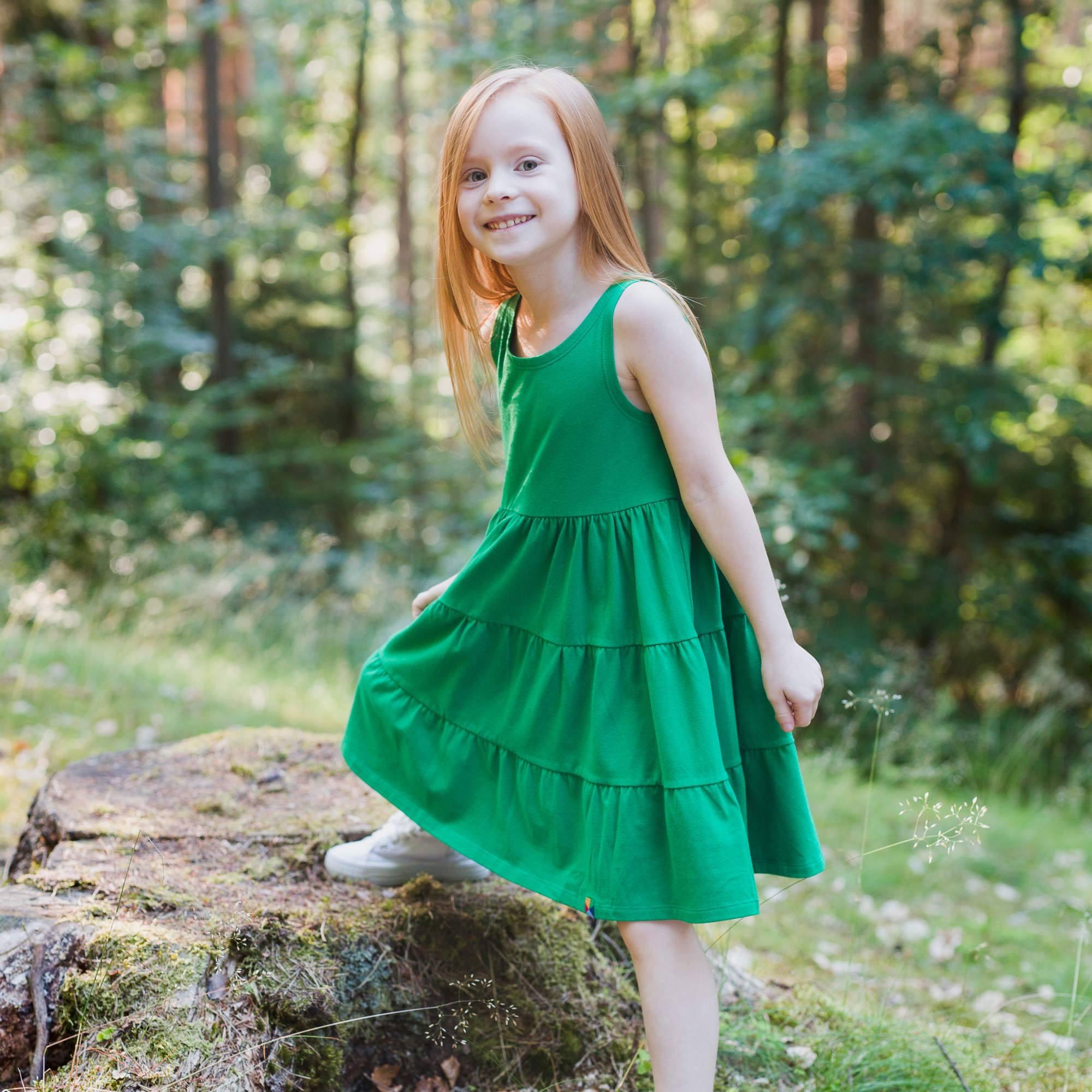 Zielona sukienka bez rękawów