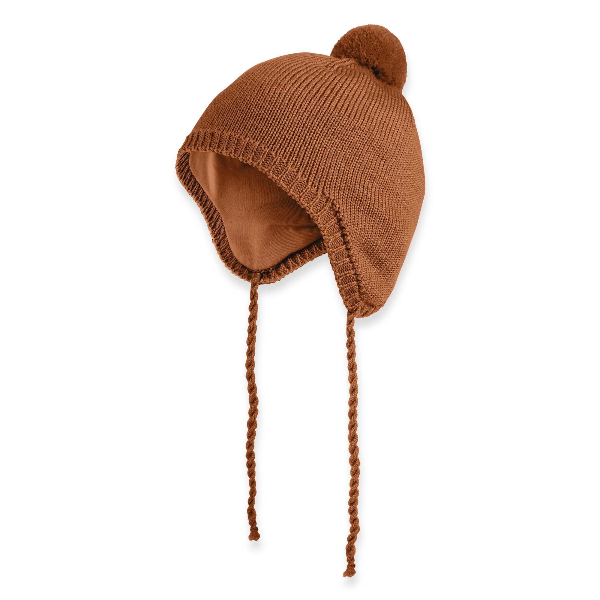 Karmelowa czapka z wełny merino
