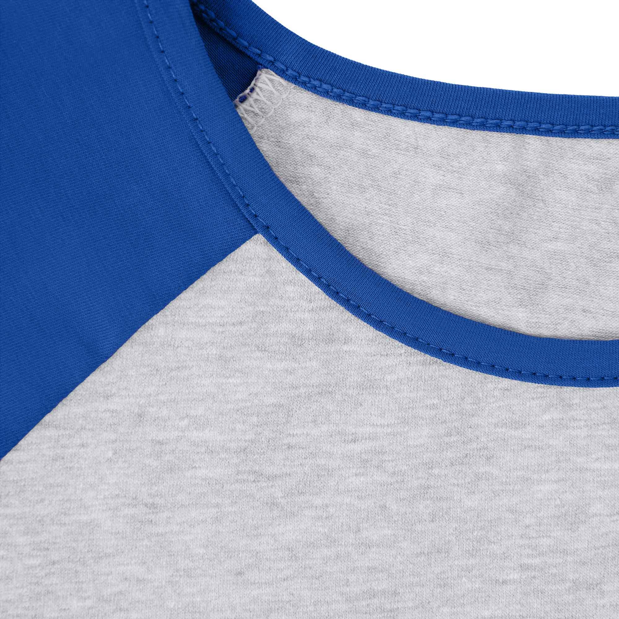 Szaro-niebieska koszulka baseball z krótkim rękawem