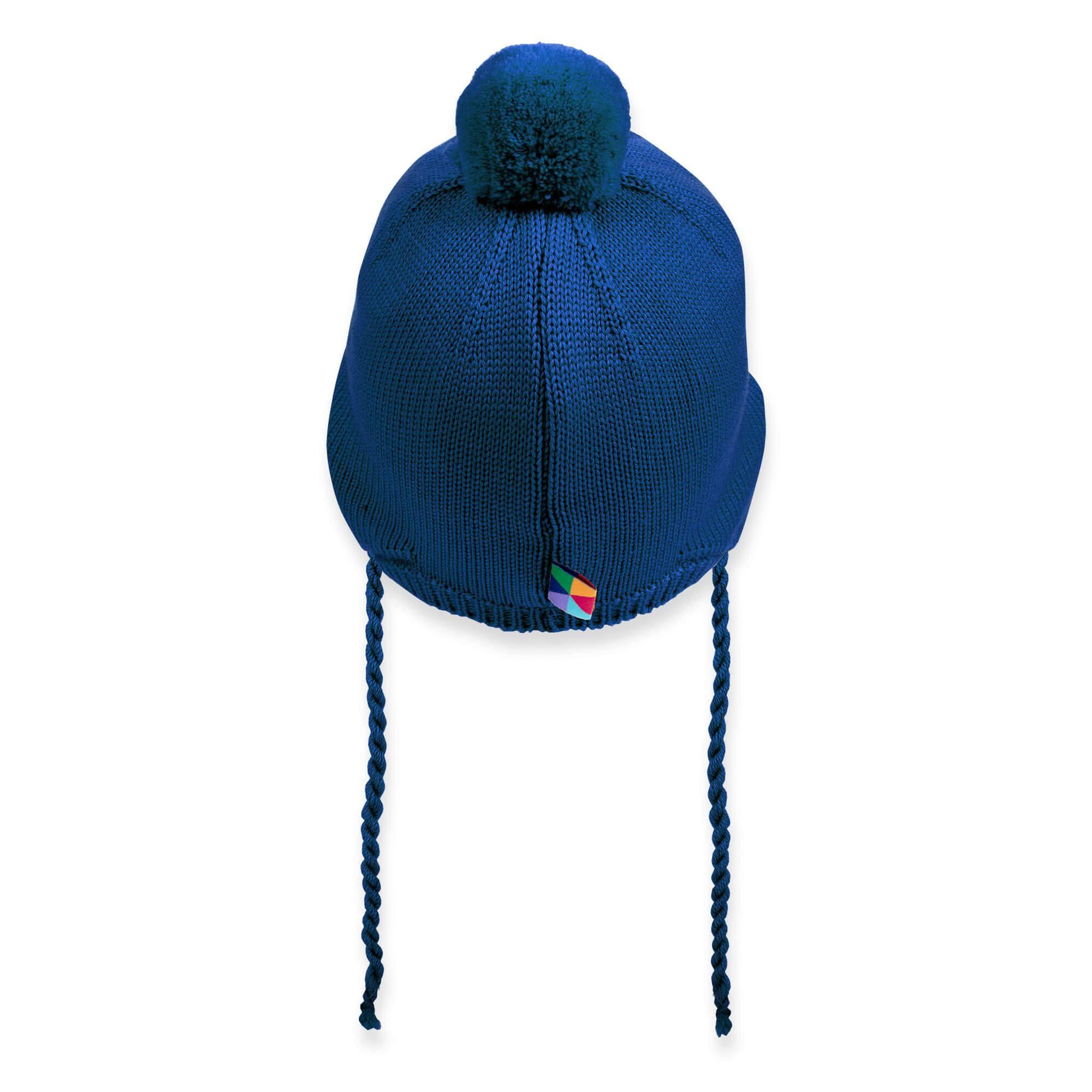 Niebieska czapka z wełny merino