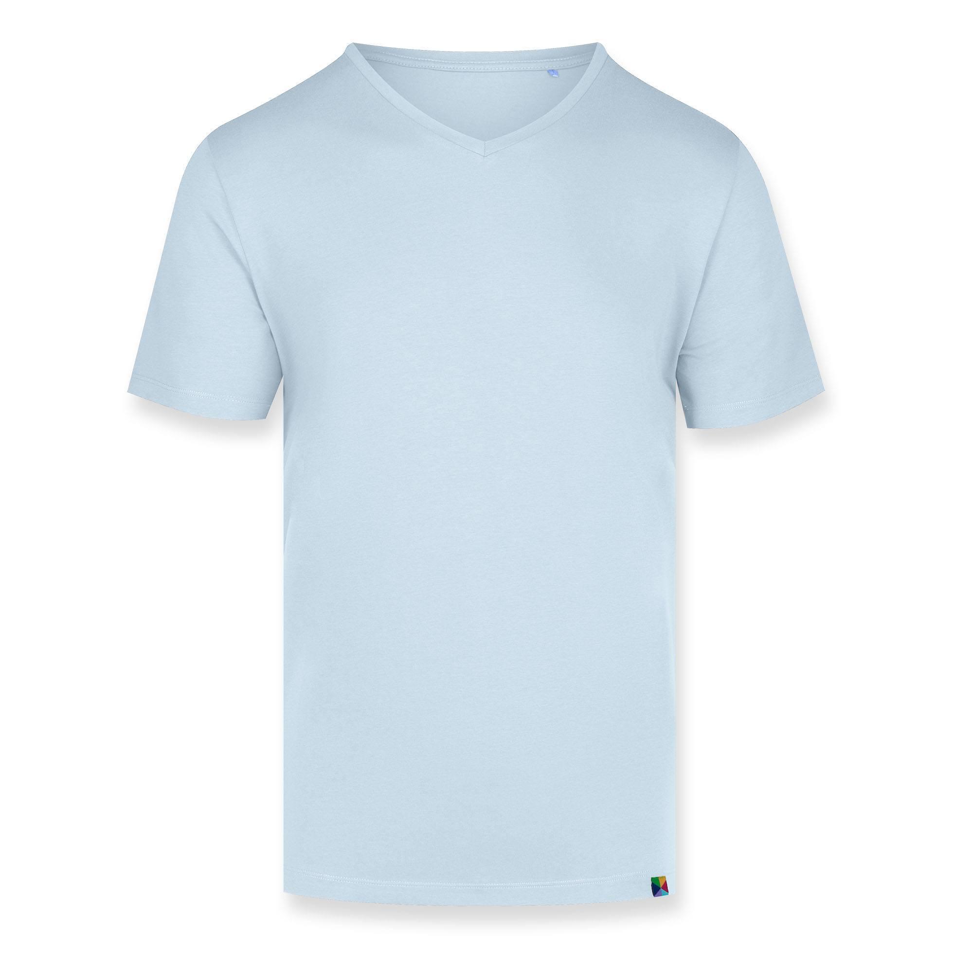 Jasnoniebieski T-shirt w serek męski