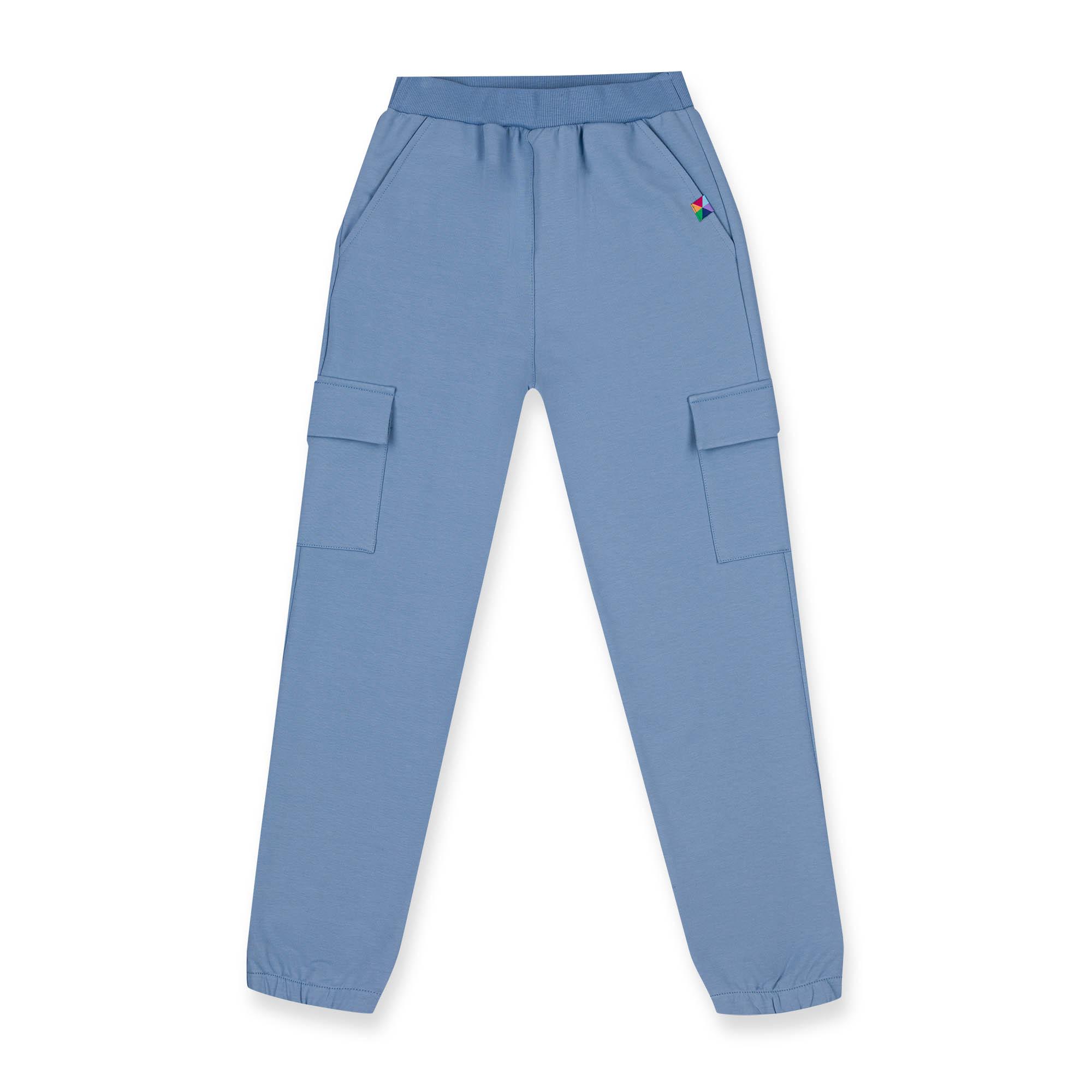 Błękitne spodnie bojówki Junior