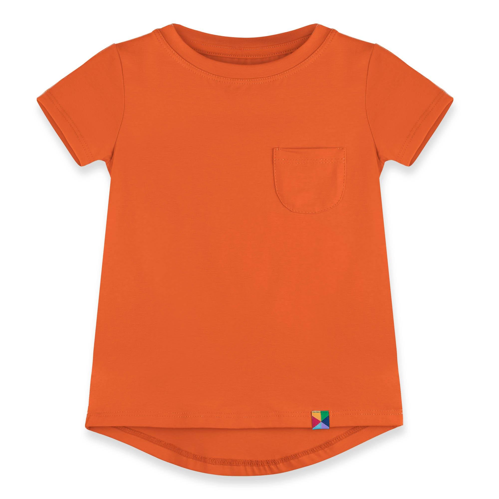 Pomarańczowy T-shirt z kieszonką