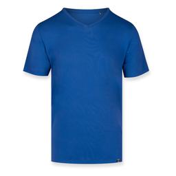 Niebieski T-shirt w serek męski