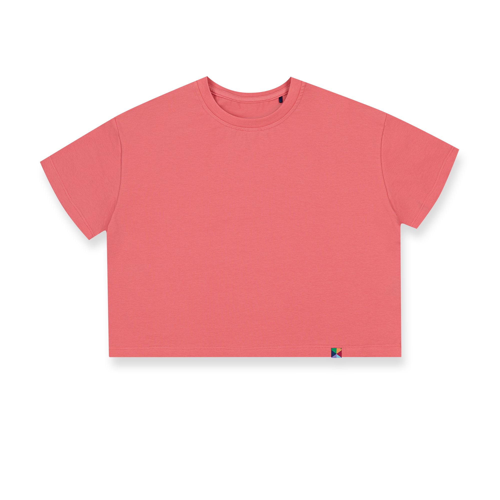 Koralowy t-shirt o luźnym kroju Junior