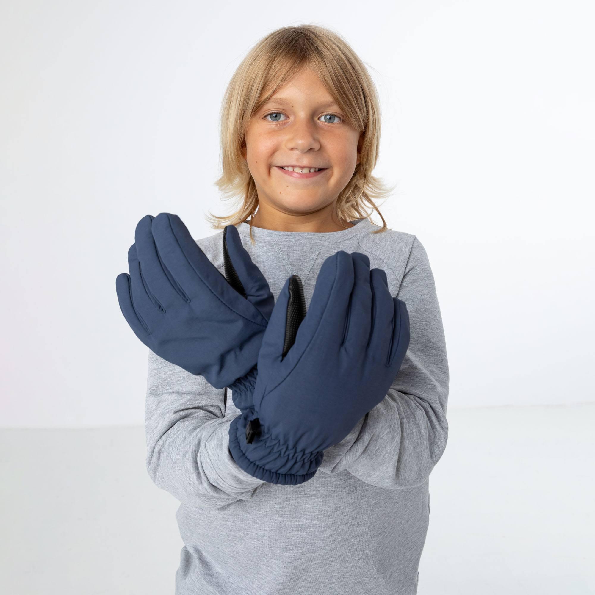 Granatowe rękawiczki pięciopalczaste dziecięce