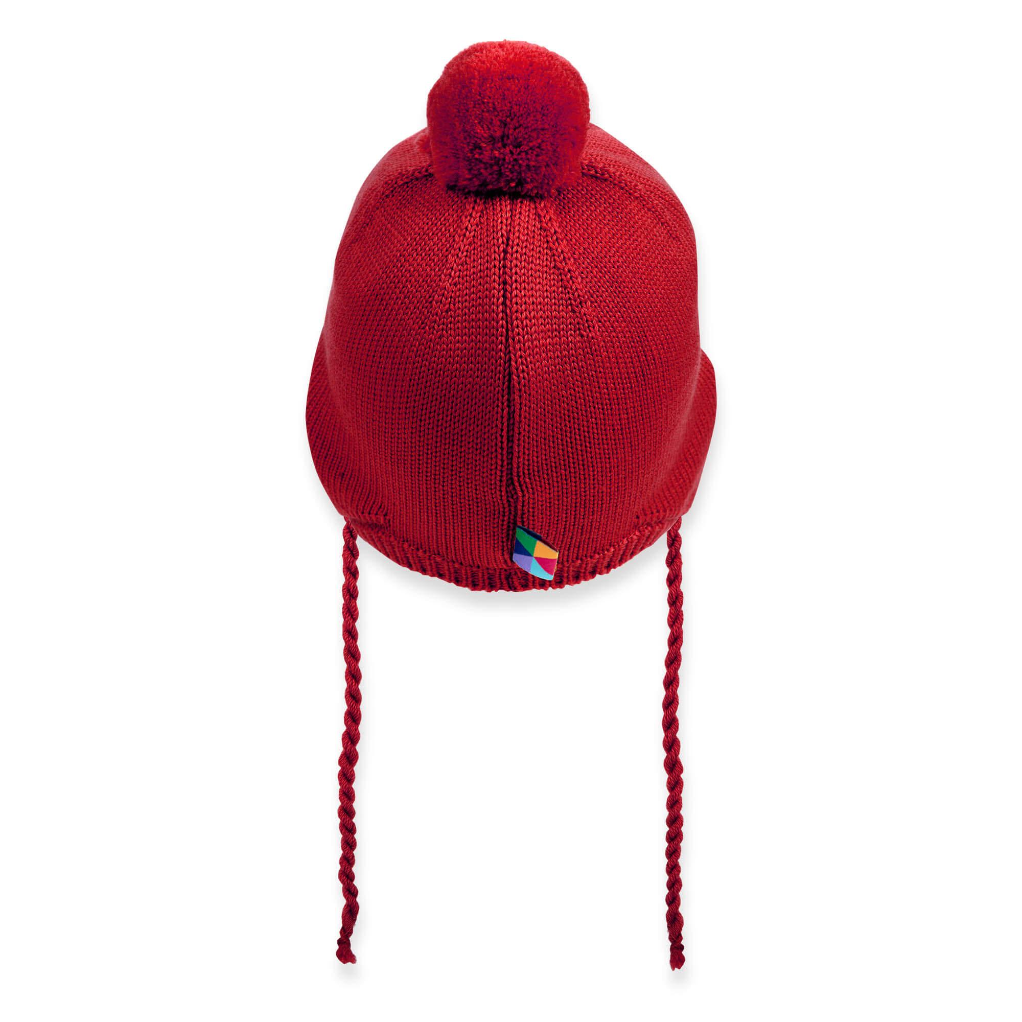 Czerwona czapka z wełny merino