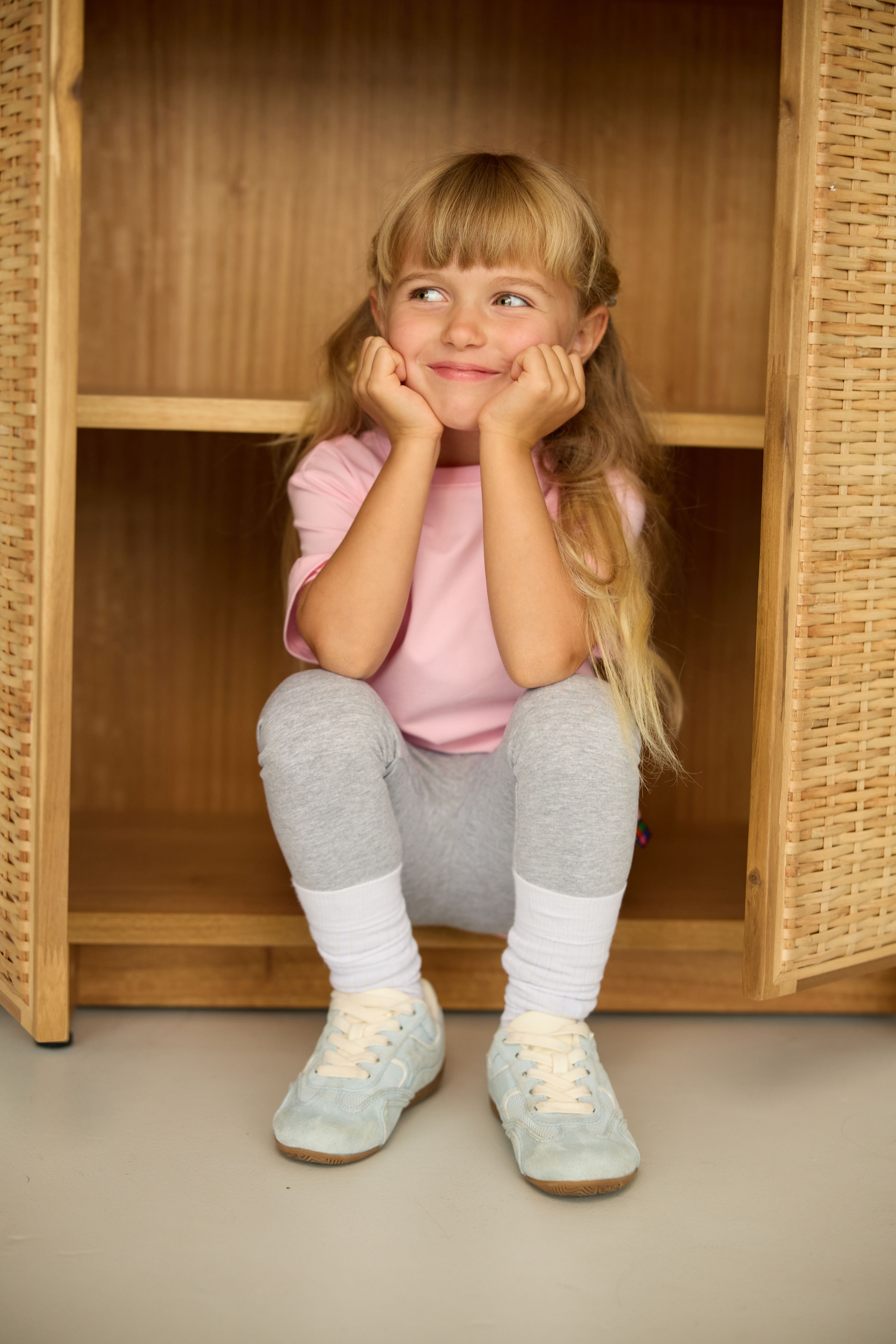 Light pink Ribbed Trim T-Shirt Junior