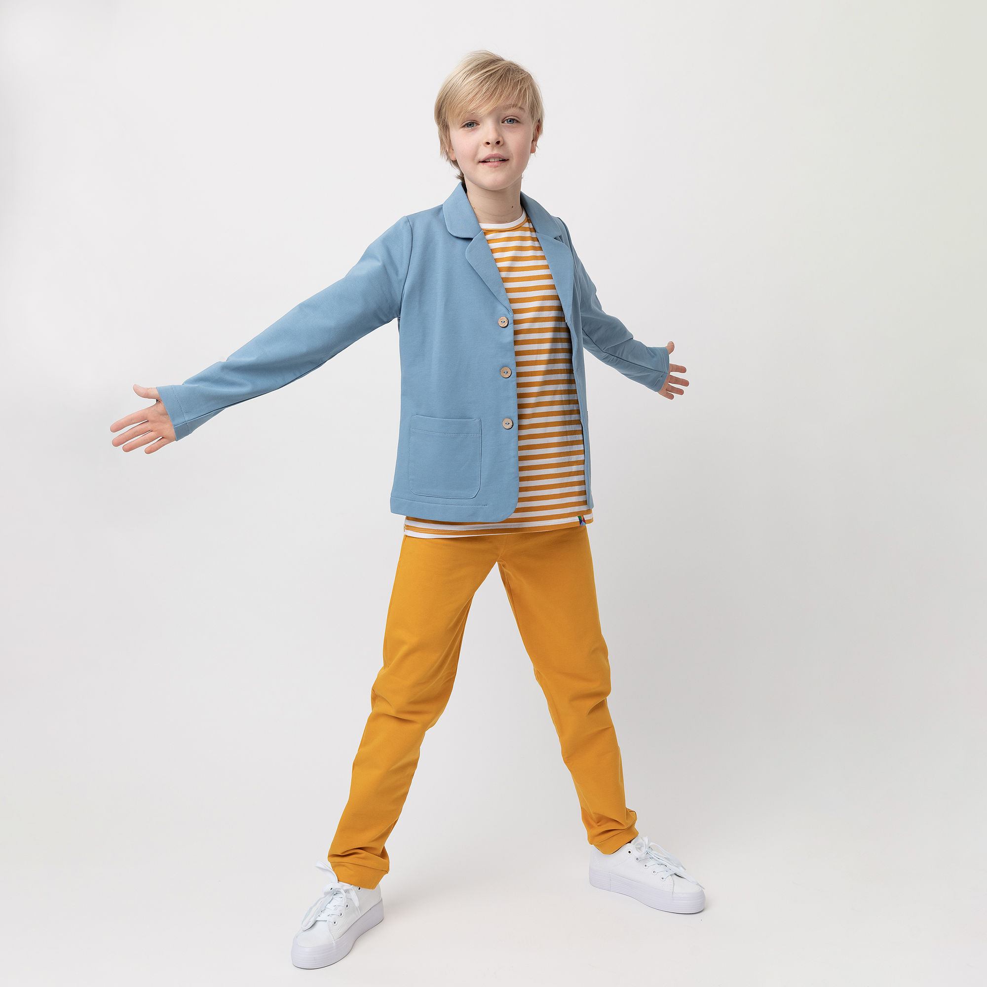 Musztardowe spodnie dresowe Junior