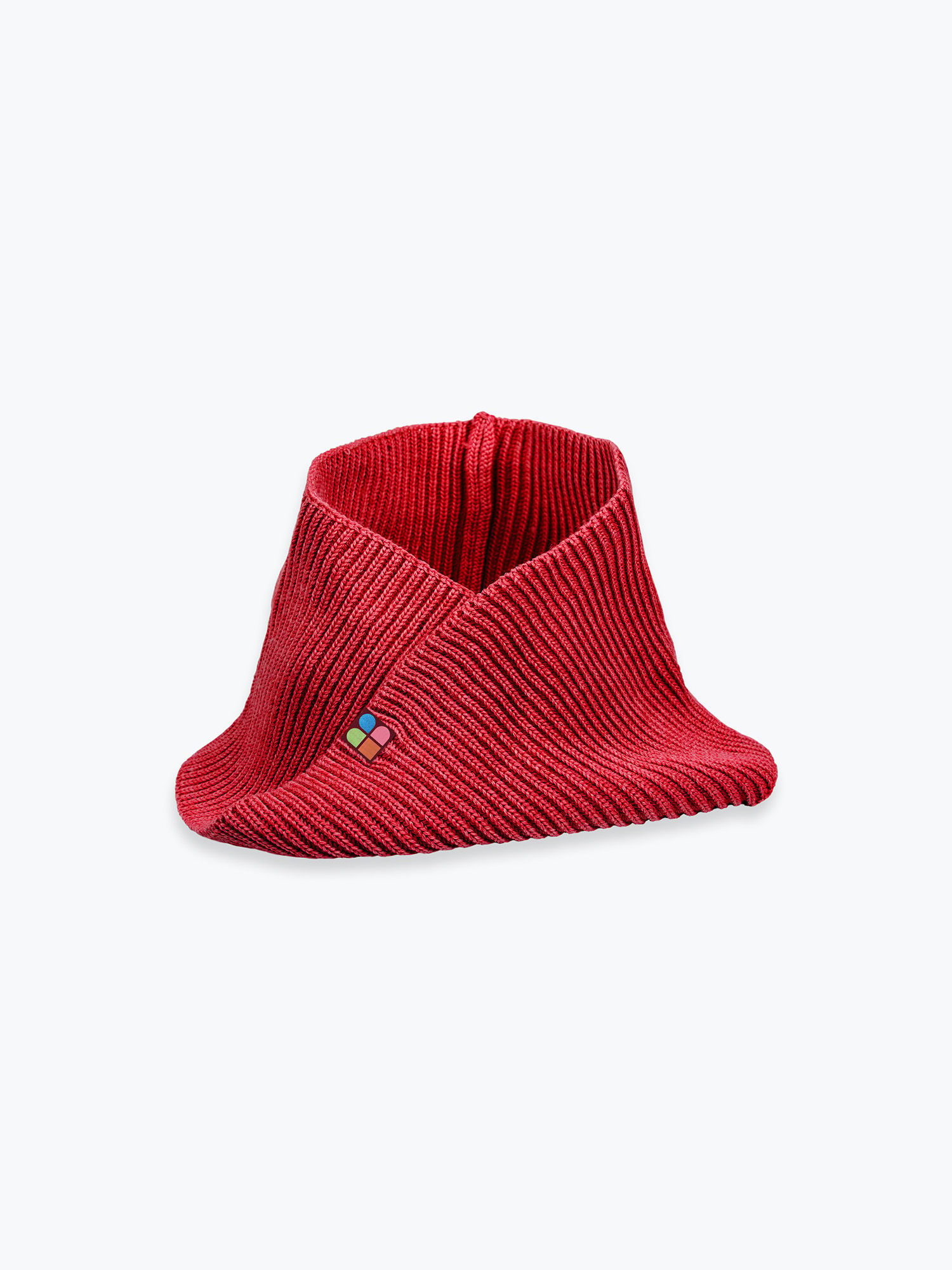Red merino wool neck warmer kids