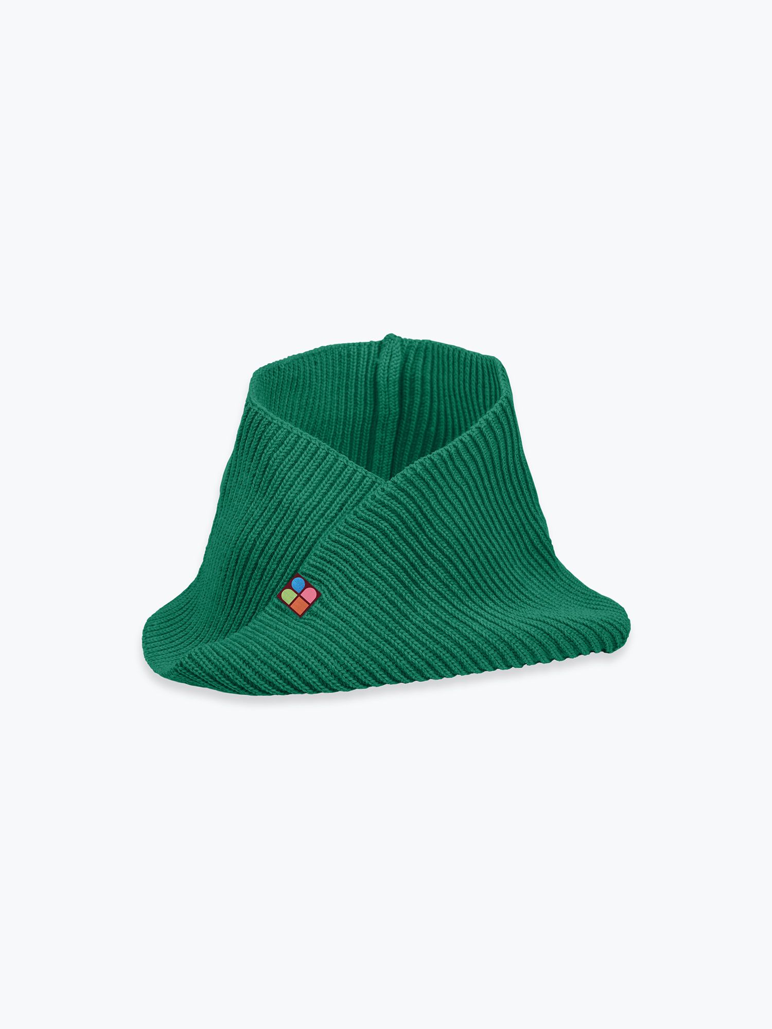 Green merino wool neck warmer kids