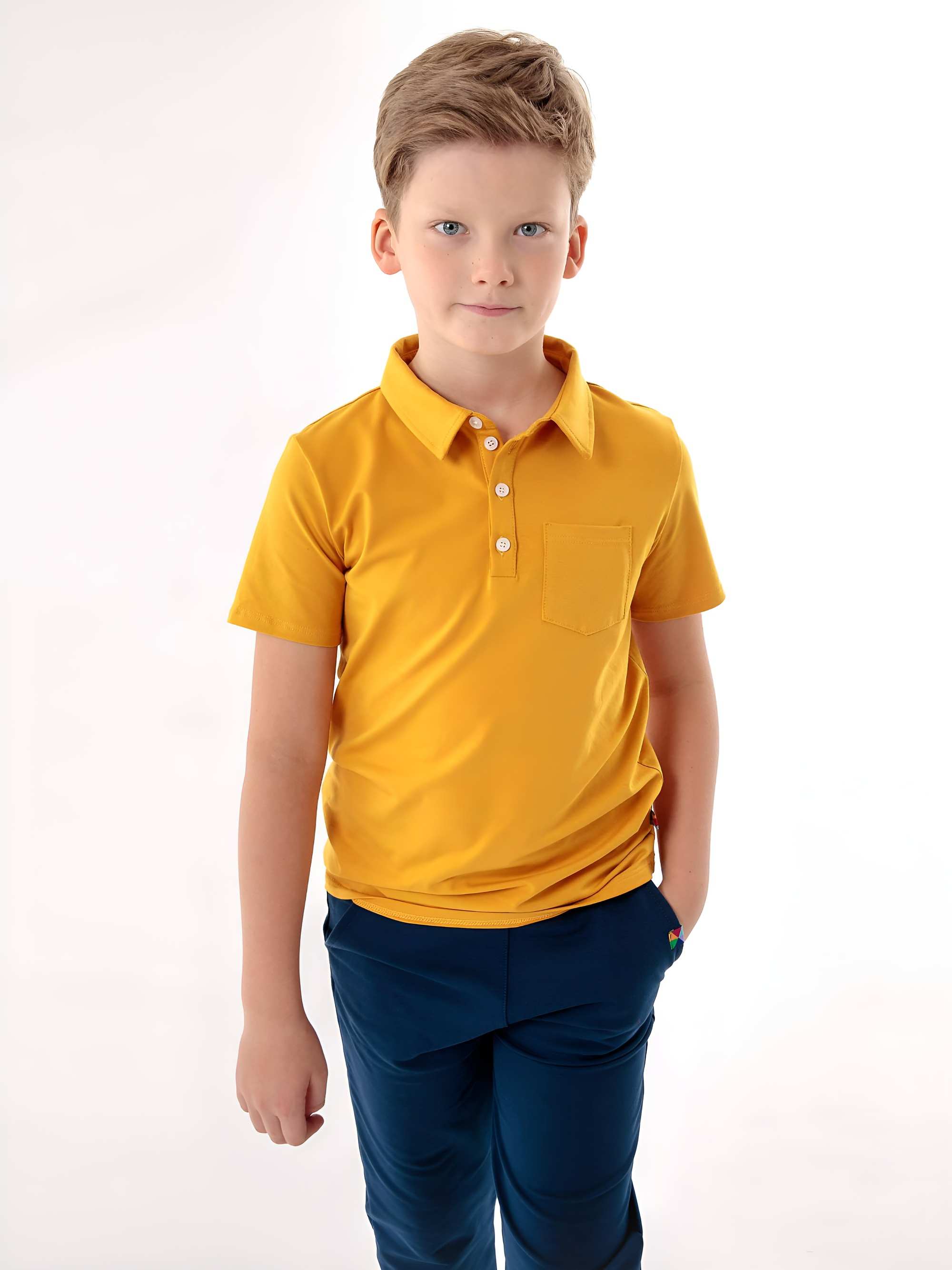 Musztardowa koszulka polo Junior