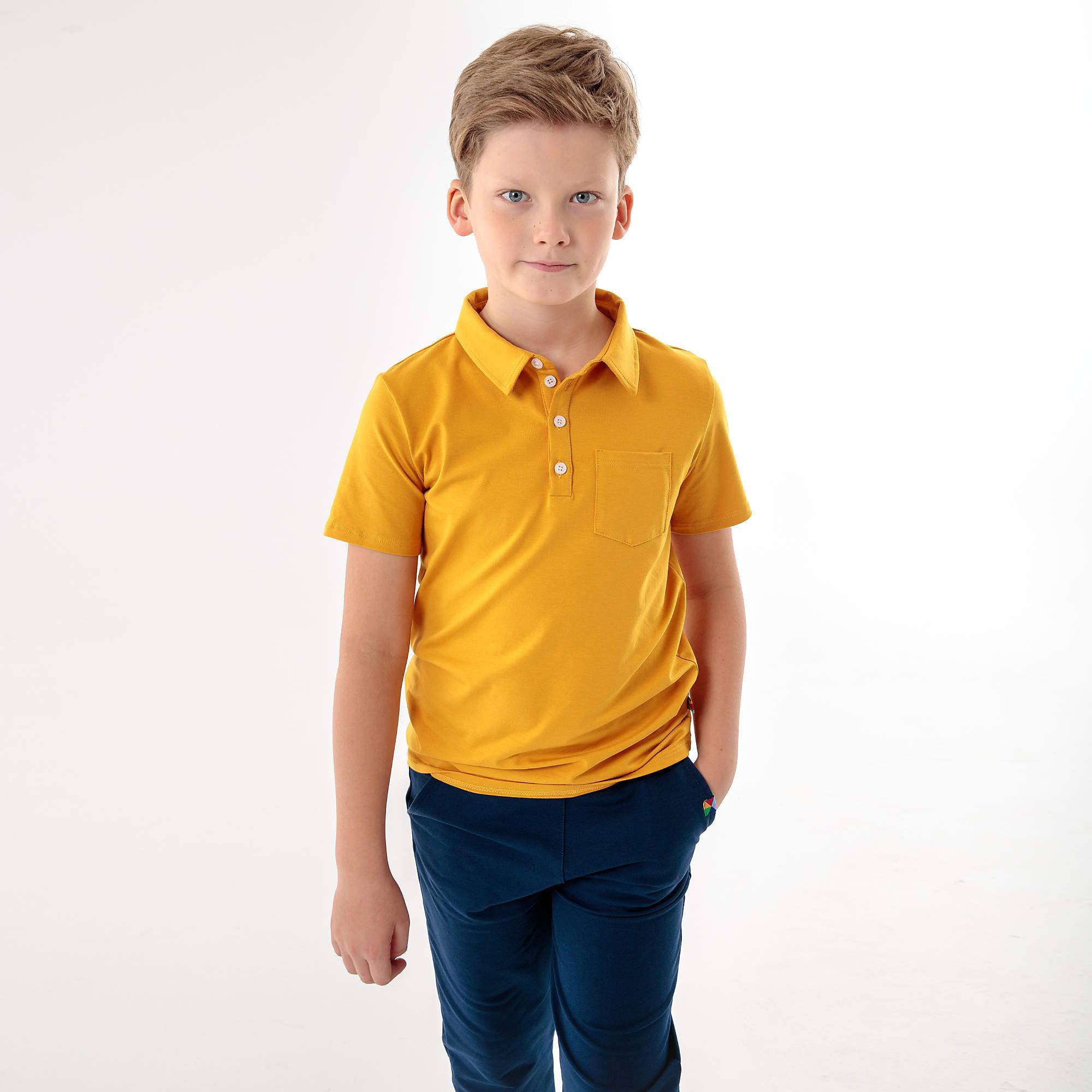 Musztardowa koszulka polo Junior
