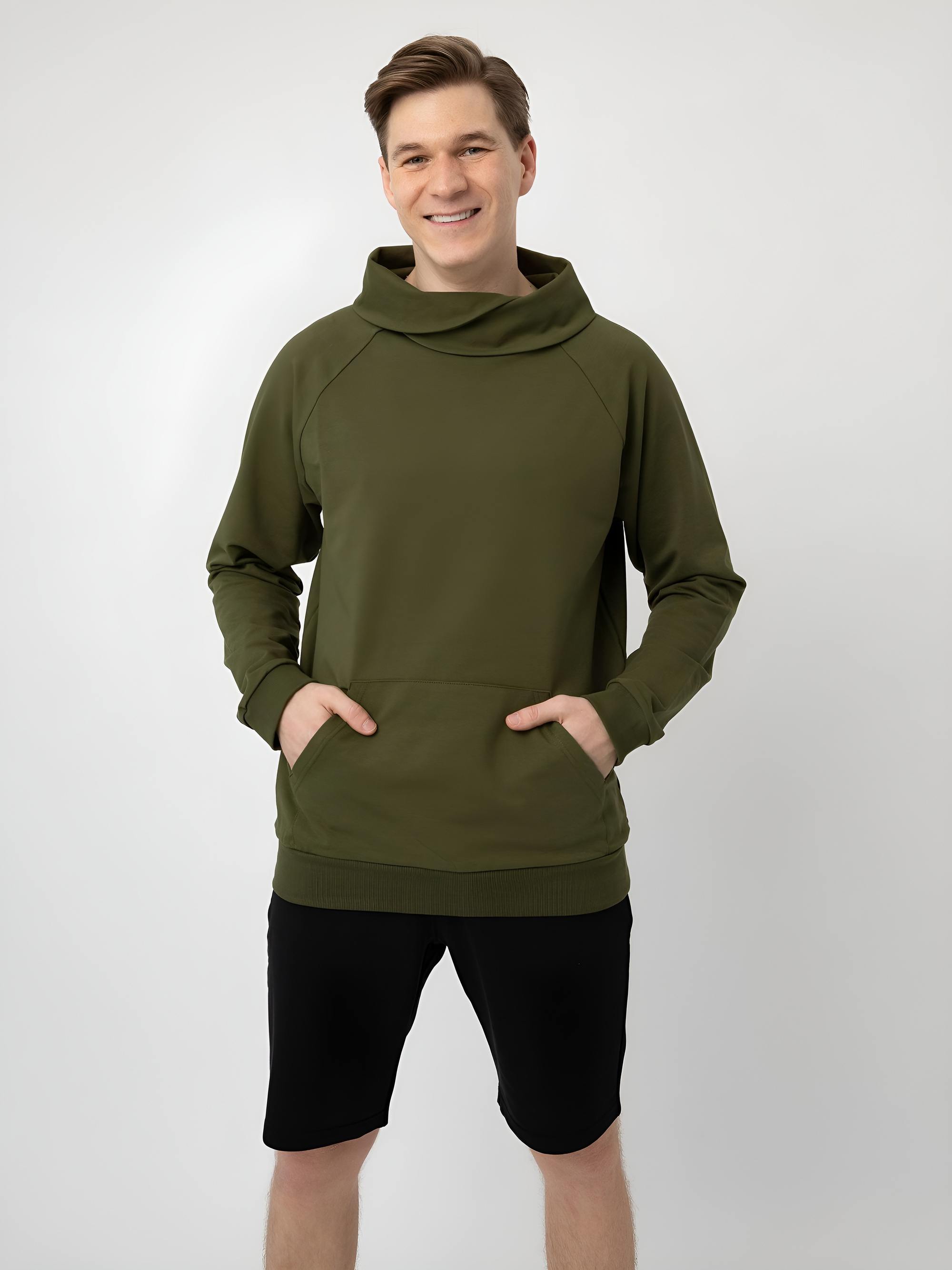 Khaki bluza z szalem męska