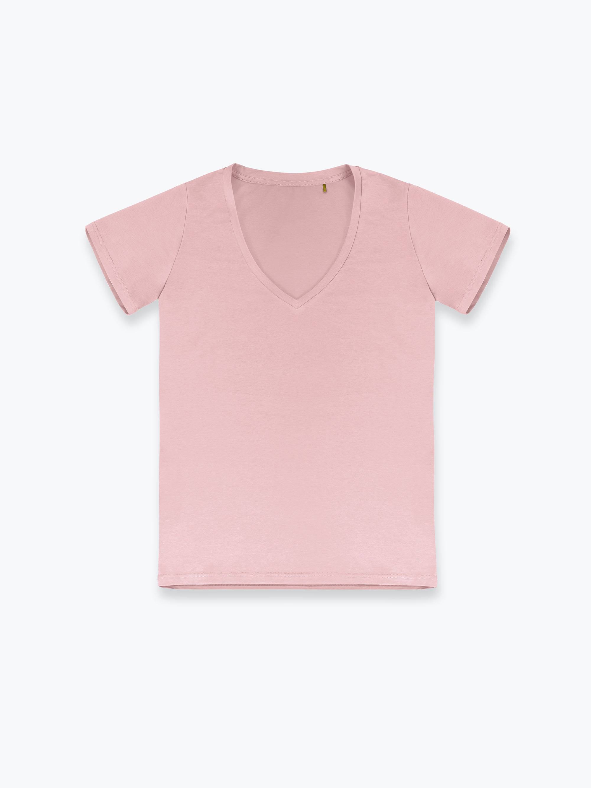 Pudroworóżowy T-shirt damski
