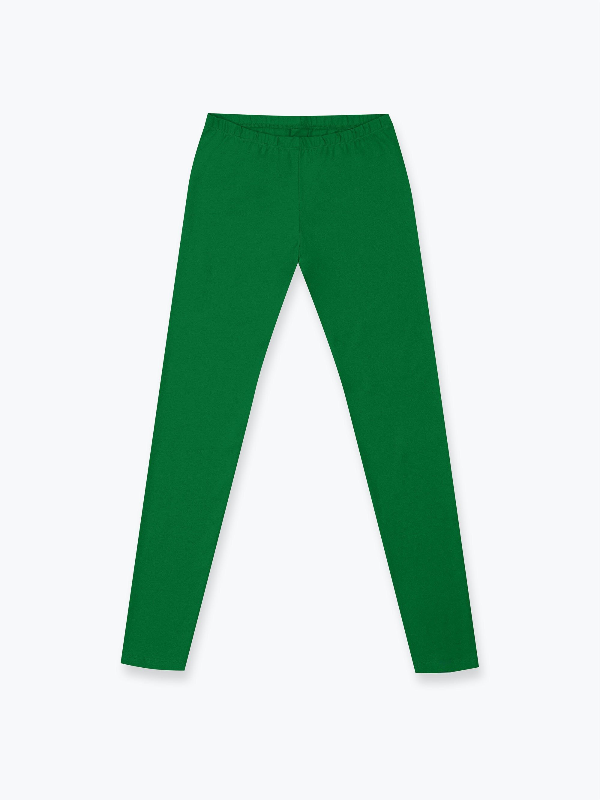 Zielone legginsy z gumką w pasie