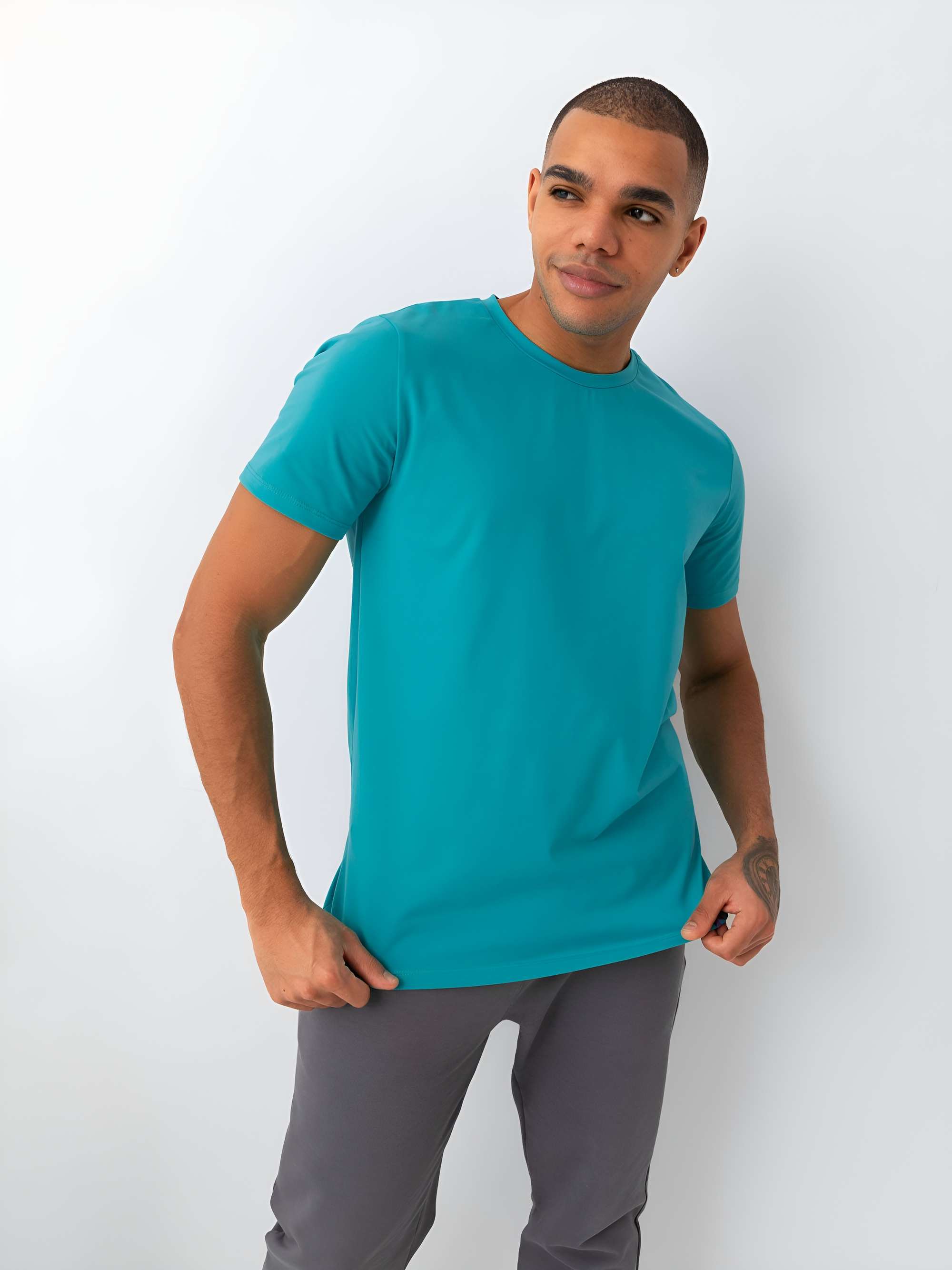 Turkusowy T-shirt męski