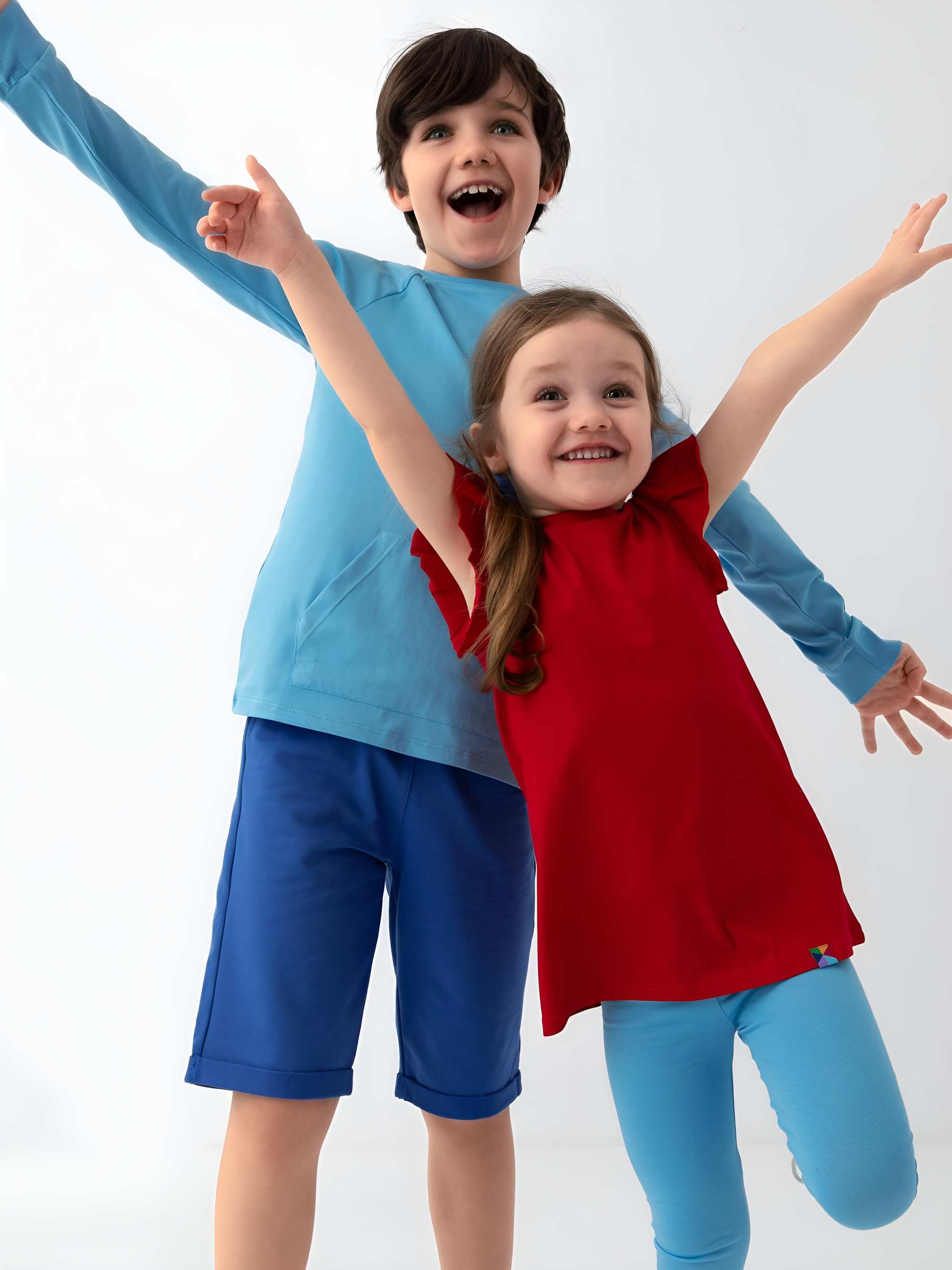 Red short butterfly sleeve tunic