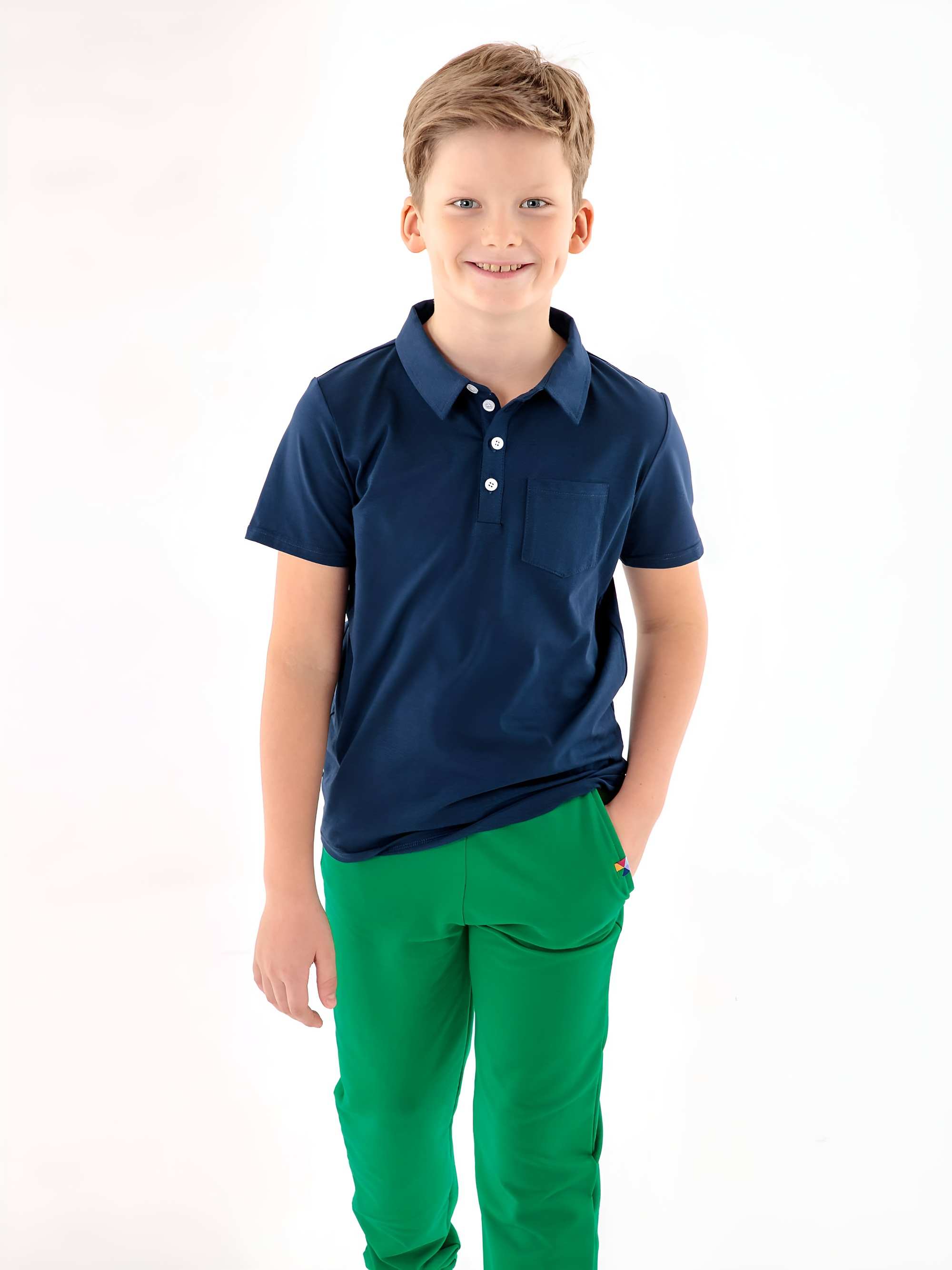 Granatowa koszulka polo Junior