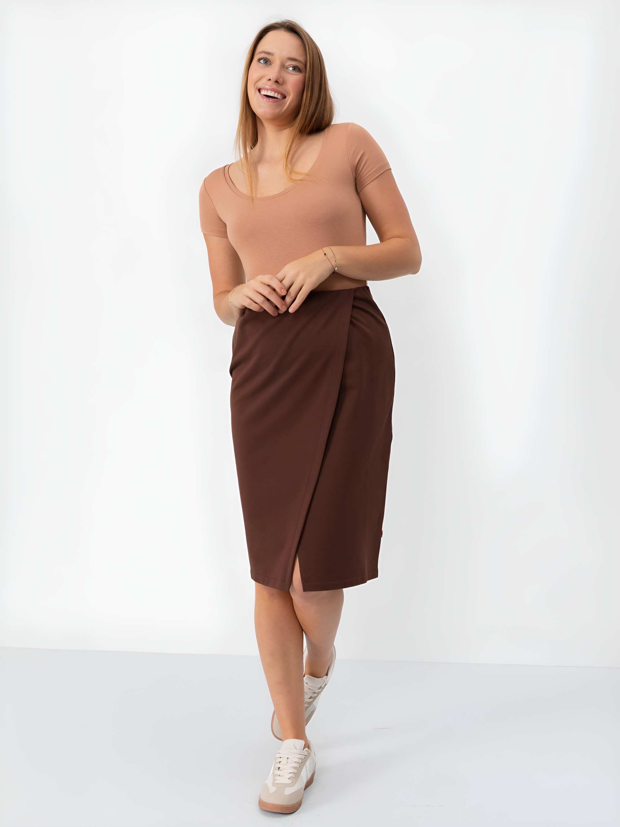 Brown wrap skirt Women