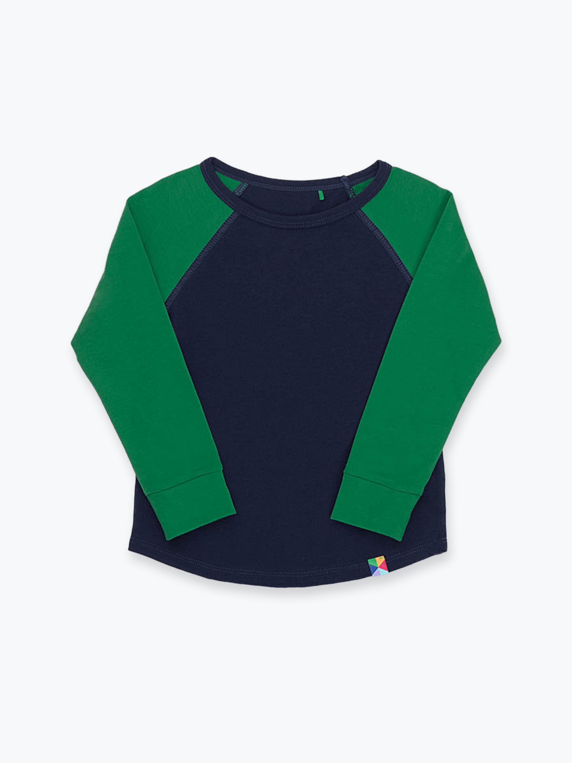 Granatowo-zielona koszulka baseball Junior