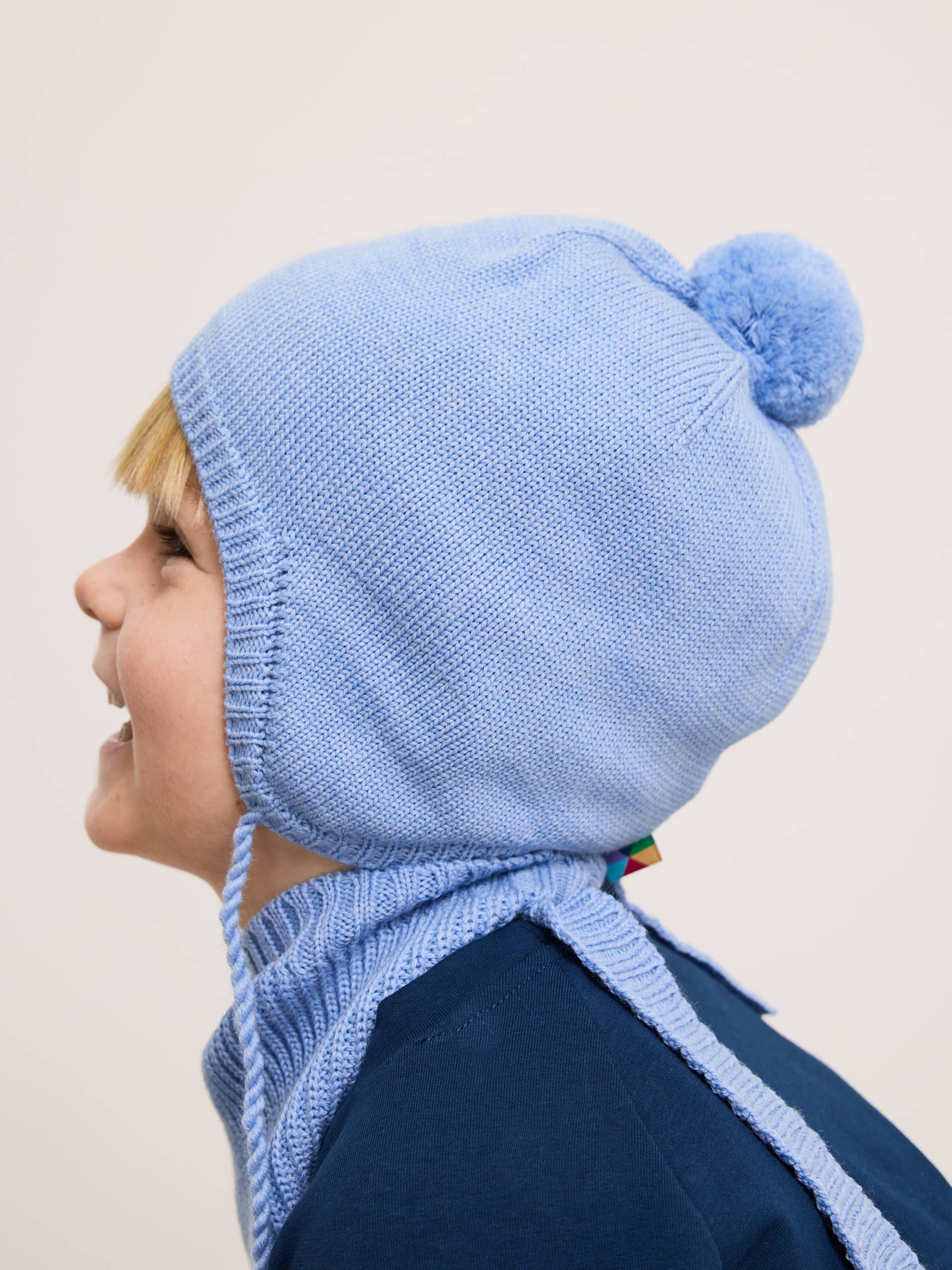 Sky blue merino wool hat Baby
