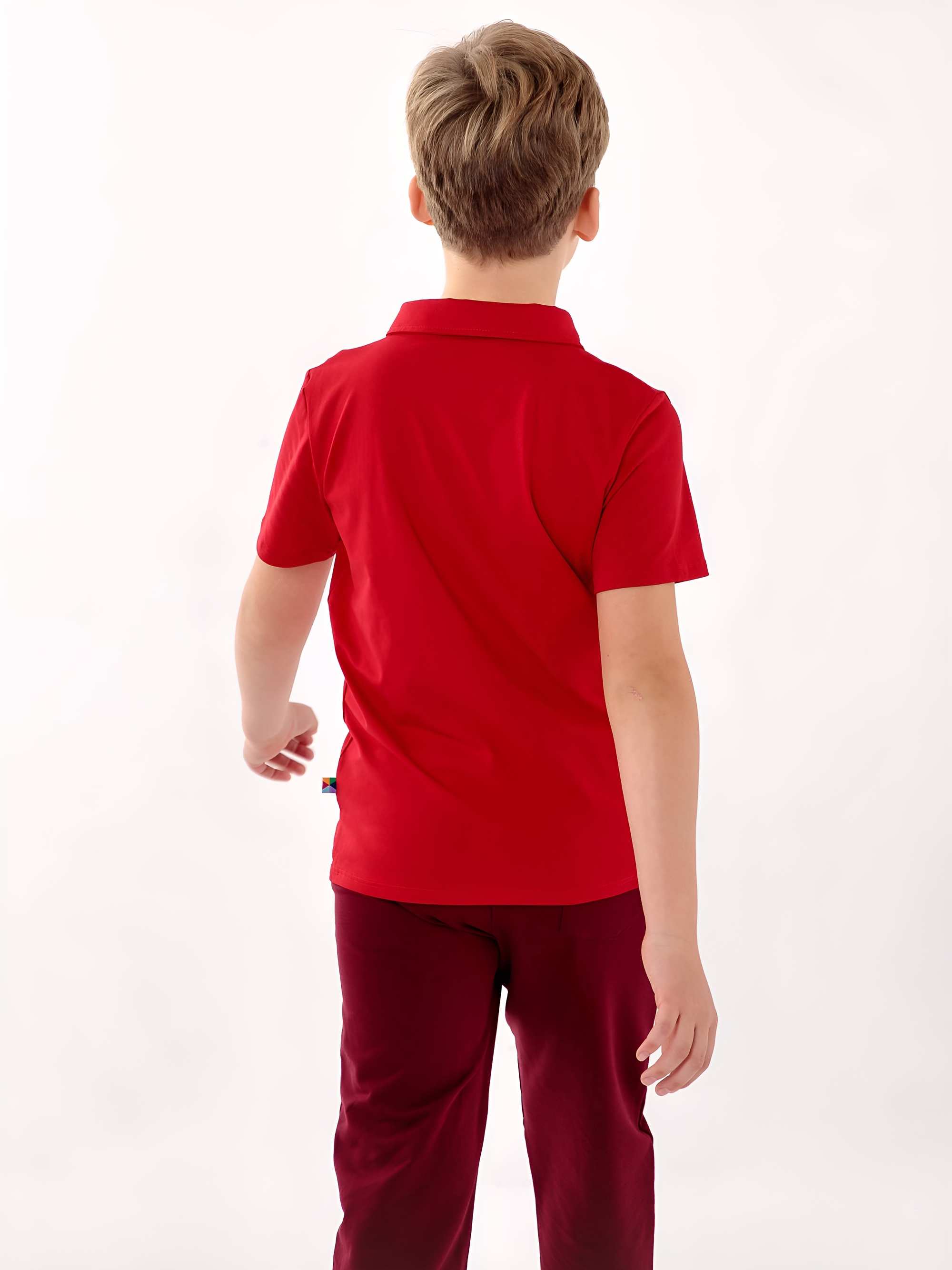 Czerwona koszulka polo Junior