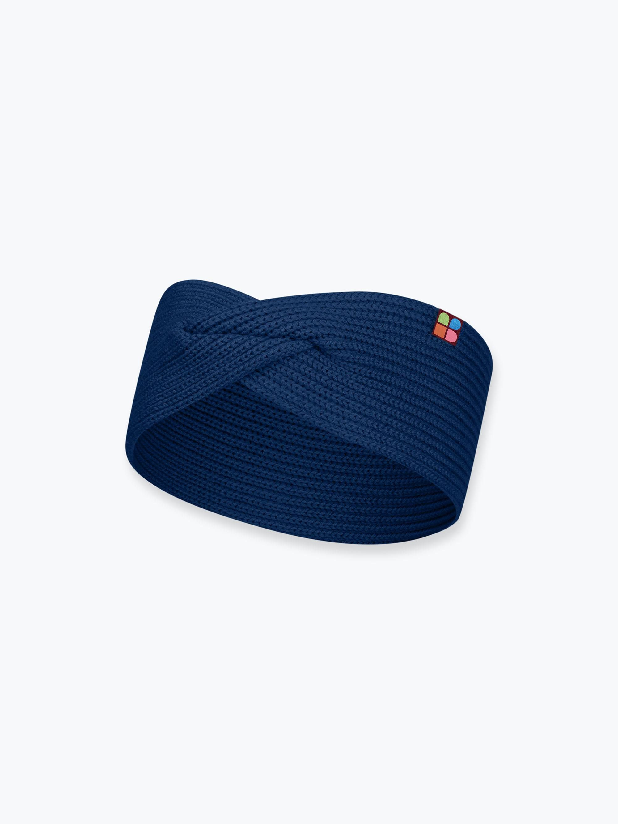 Navy blue merino wool headband