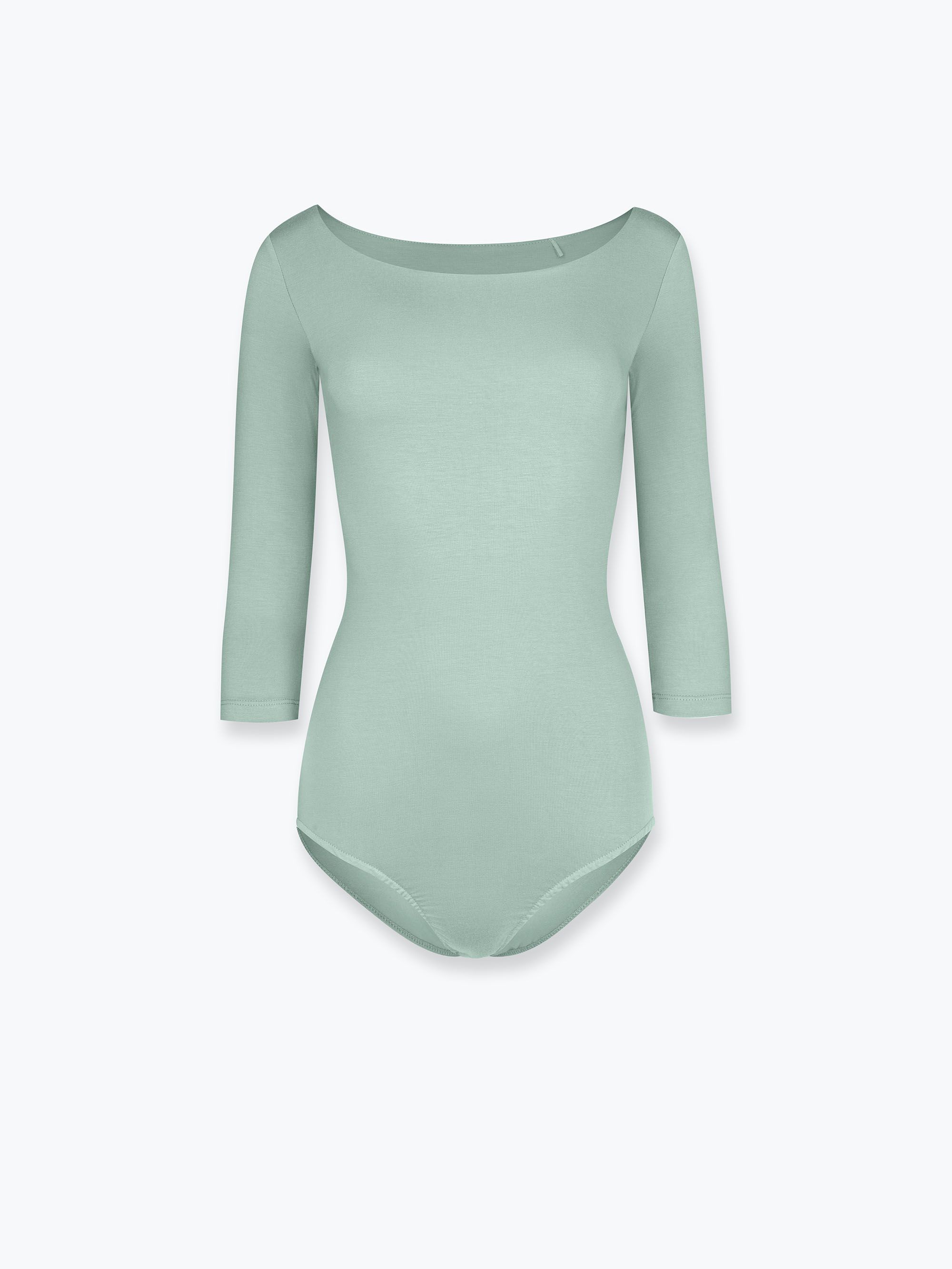 Seledynowe body z rękawem 3/4 damskie