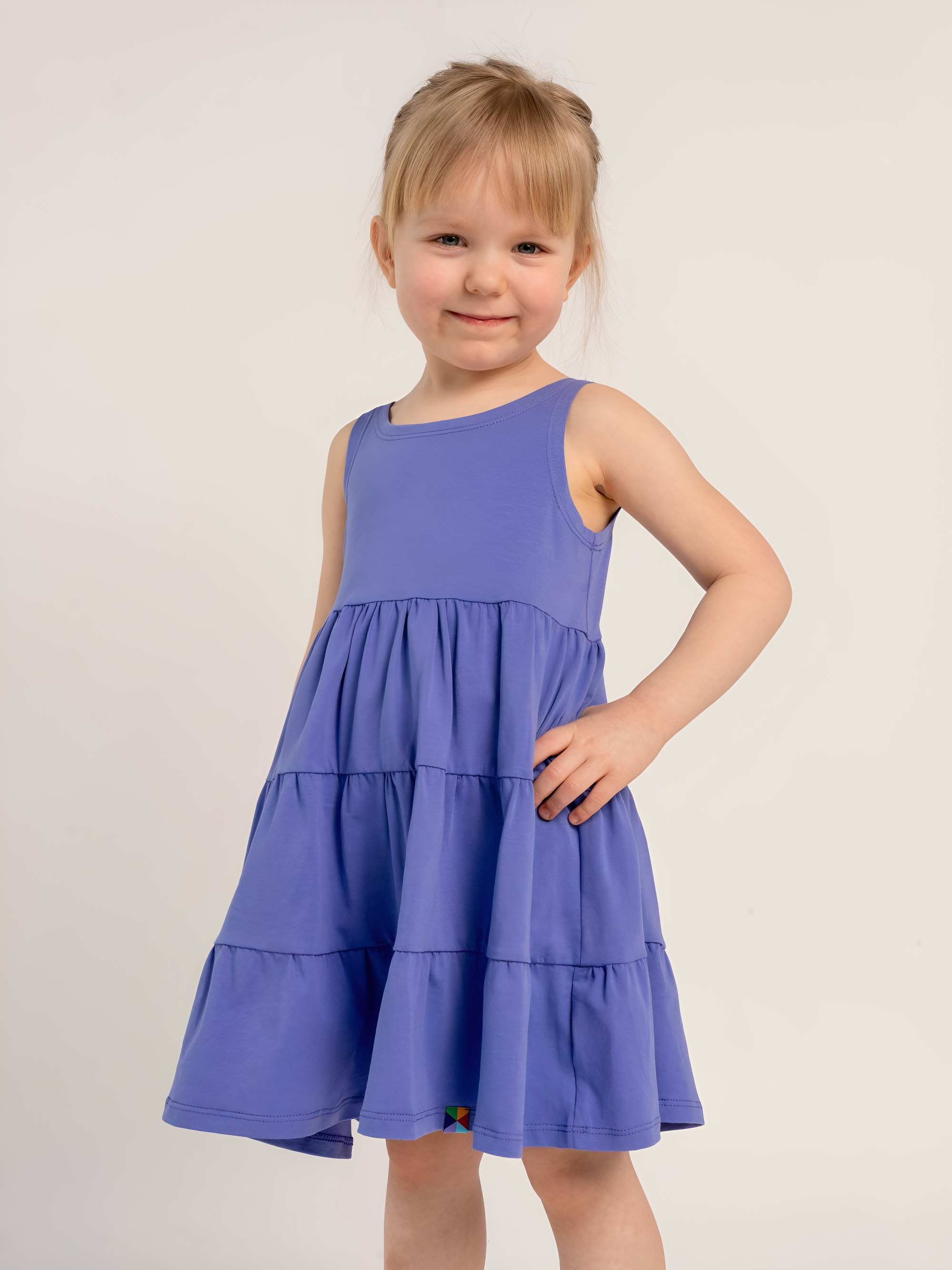 Very peri sleeveless dress