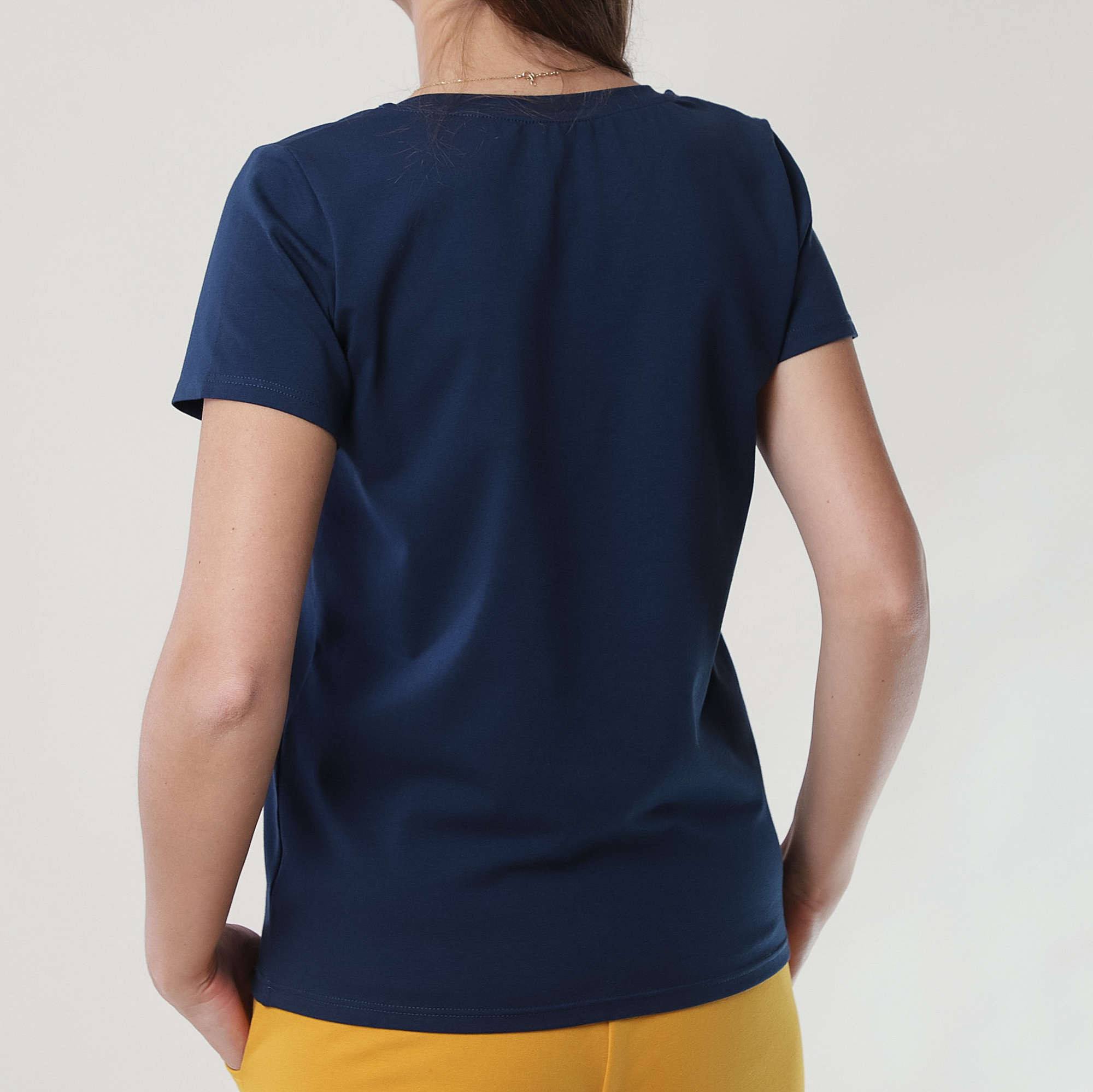 Granatowy T-shirt damski